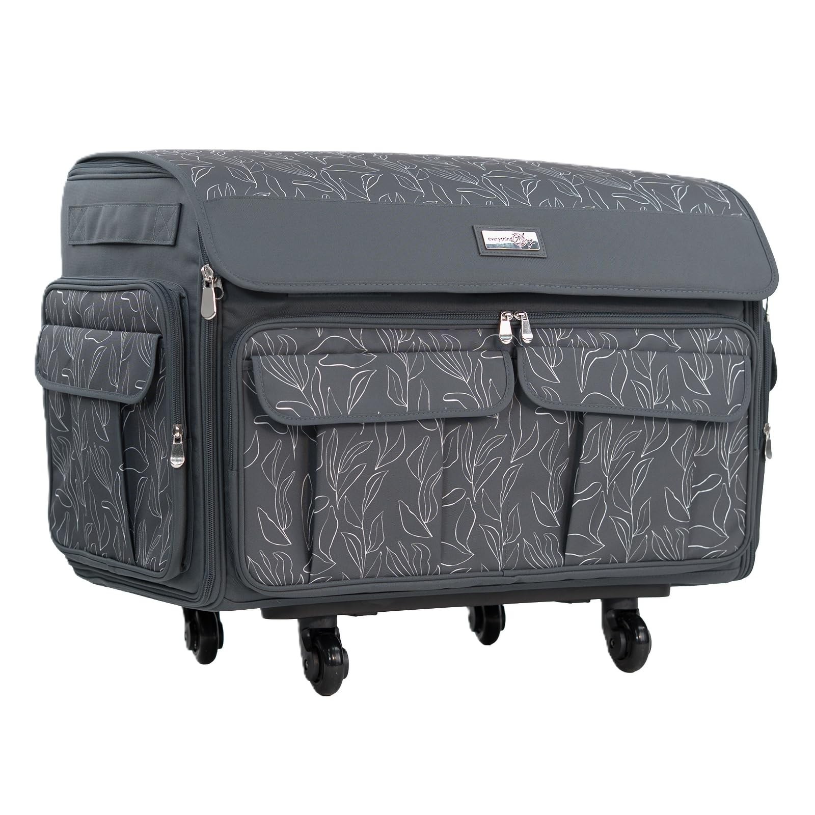 Everything Mary XXL Rolling Sewing Machine Case – Grey XXL, Floral