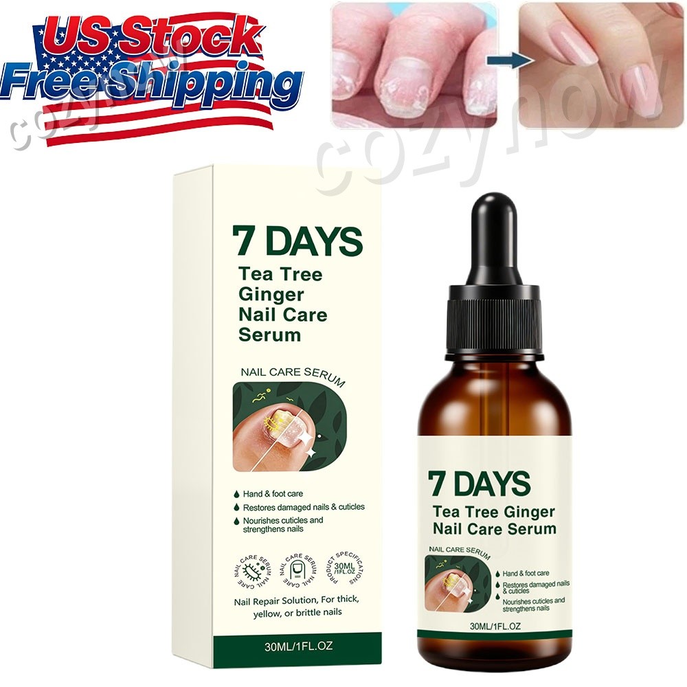 7 Days Tea Tree & Ginger Nail Care Serum 30ml For Repair Dry Brittle Nails ~USA 7 Days Tea Tree & Ginger Nail Care Serum 30ml For Repair Dry Brittle Nails ~USA