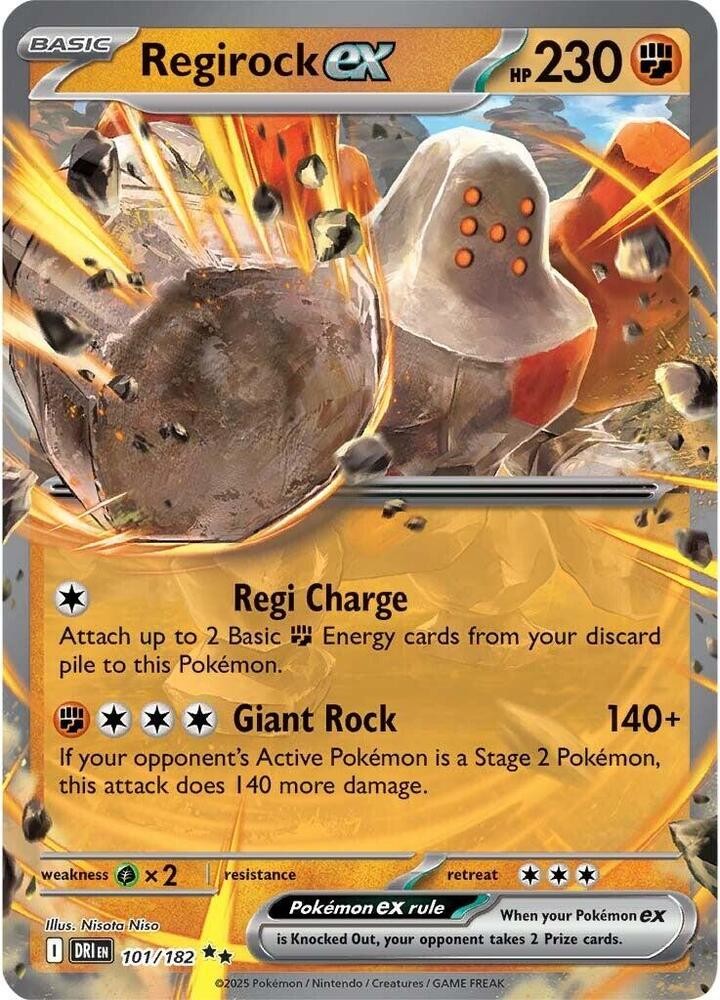 Regirock ex Holo Double Rare SV10: Destined Rivals 101/182 NM Regirock ex Holo Double Rare SV10: Destined Rivals 101/182 NM