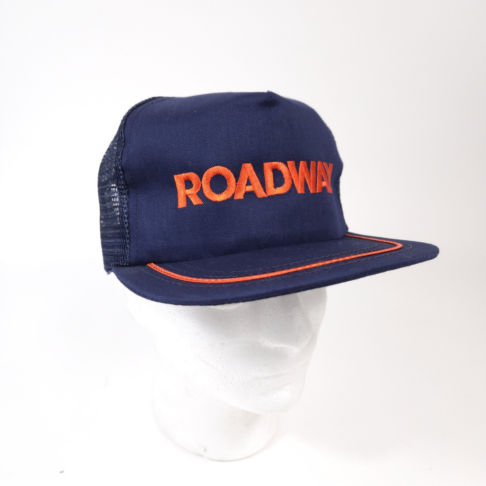 Vtg Roadway Blue Snapback Hat Trucker Cap Made In USA New Unworn