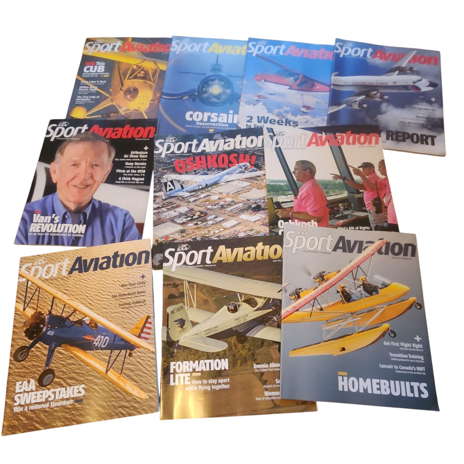 Sport Aviation Airplane Magazines Lot Of 11 Issues 2012 (8) and 2013 (3) 