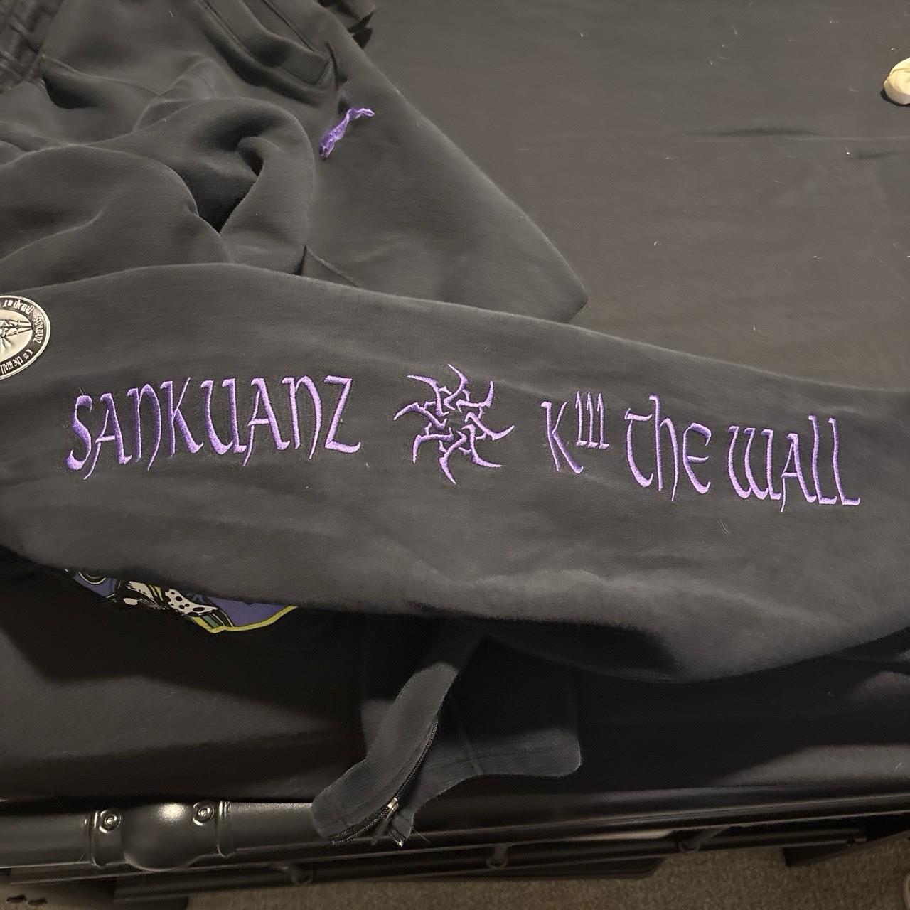 PUMA x Sankuanz Men\'s Track Pants Black/Purple Size Large EUC