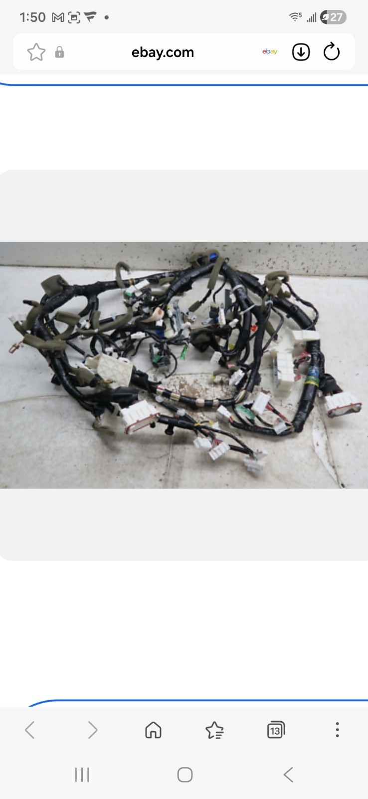 2014-2017 Infiniti Q50 OEM Dashboard Dash Wiring Harness 240104GA0C