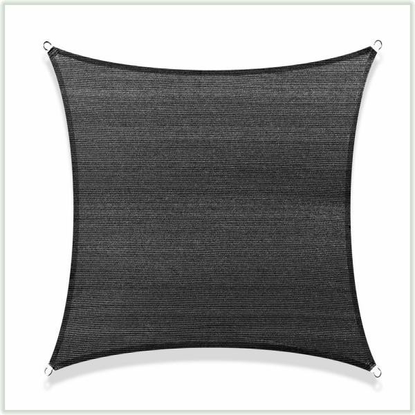 17’ x 17’ Heavy Duty Black Mesh Sun Shade Sail – UV Blocking HDPE – USA Stock
