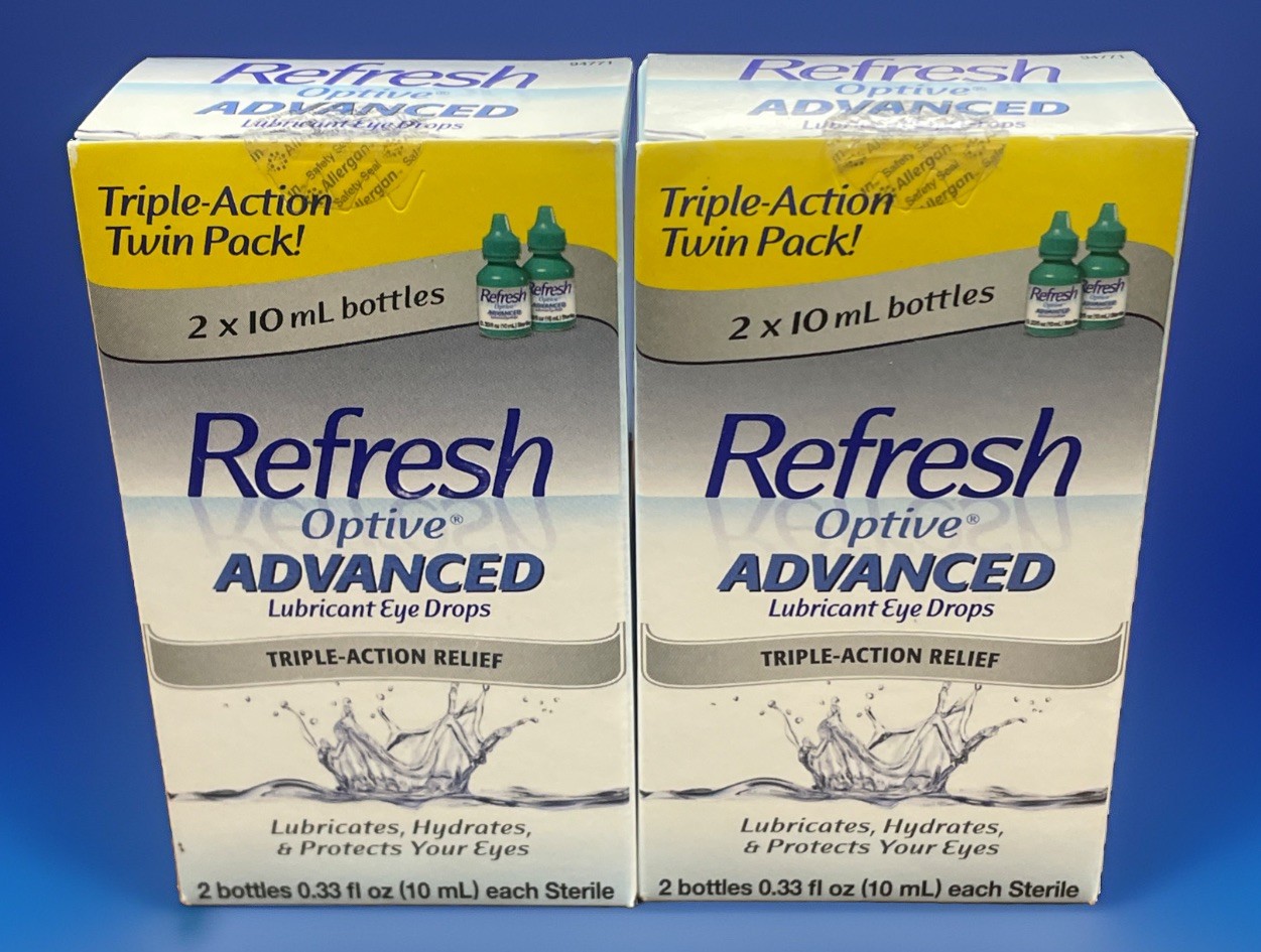 Refresh Optive Advanced Lubricant Eye Drops Triple Action 2 Twin Packs 4 Bottles Refresh Optive Advanced Lubricant Eye Drops Triple Action 2 Twin Packs 4 Bottles