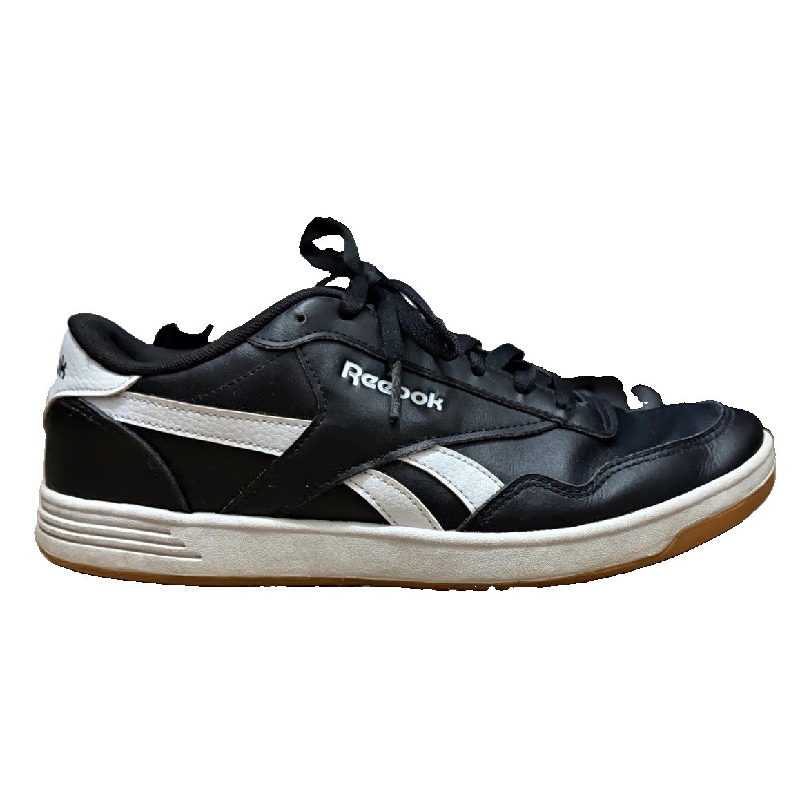 Reebok Men’s Black/White Colorblock Low-Top Lace-Up Sneakers Rubber Sole Reebok Men’s Black/White Colorblock Low-Top Lace-Up Sneakers Rubber Sole