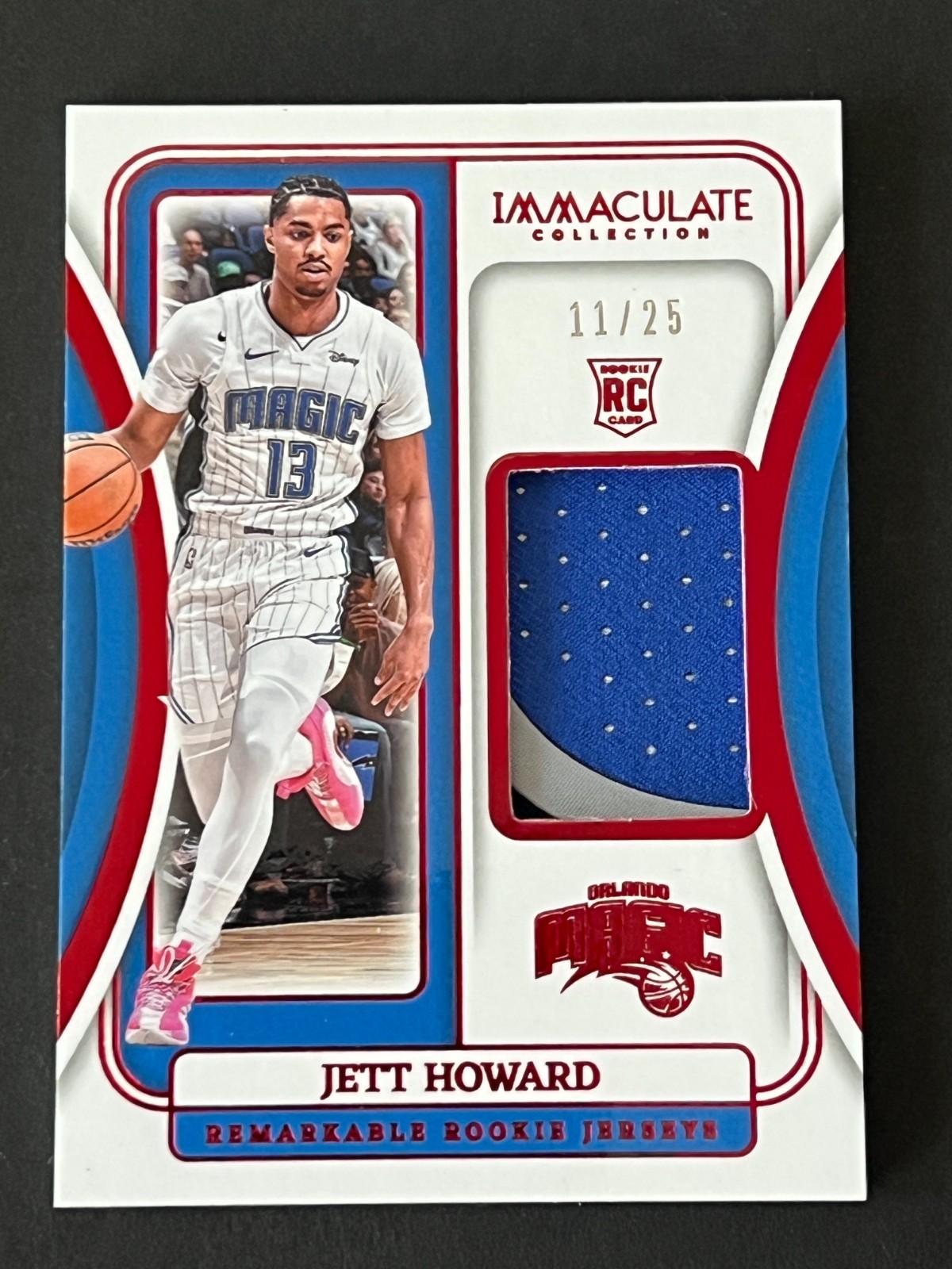 JETT HOWARD 2023-24 IMMACULATE REMARKABLE ROOKIE PATCH RED RC #ed 11/25