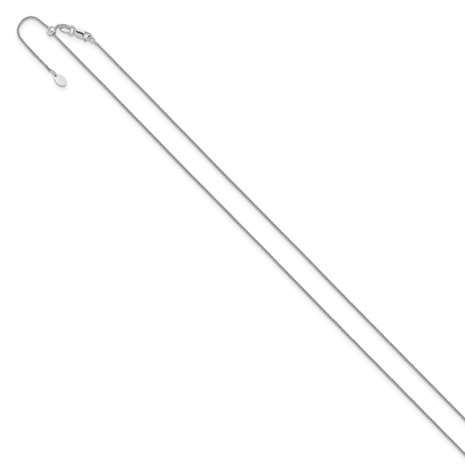 Herco 1.1mm Spiga Adjustable to Chain Necklace 14k White Gold 2.61g