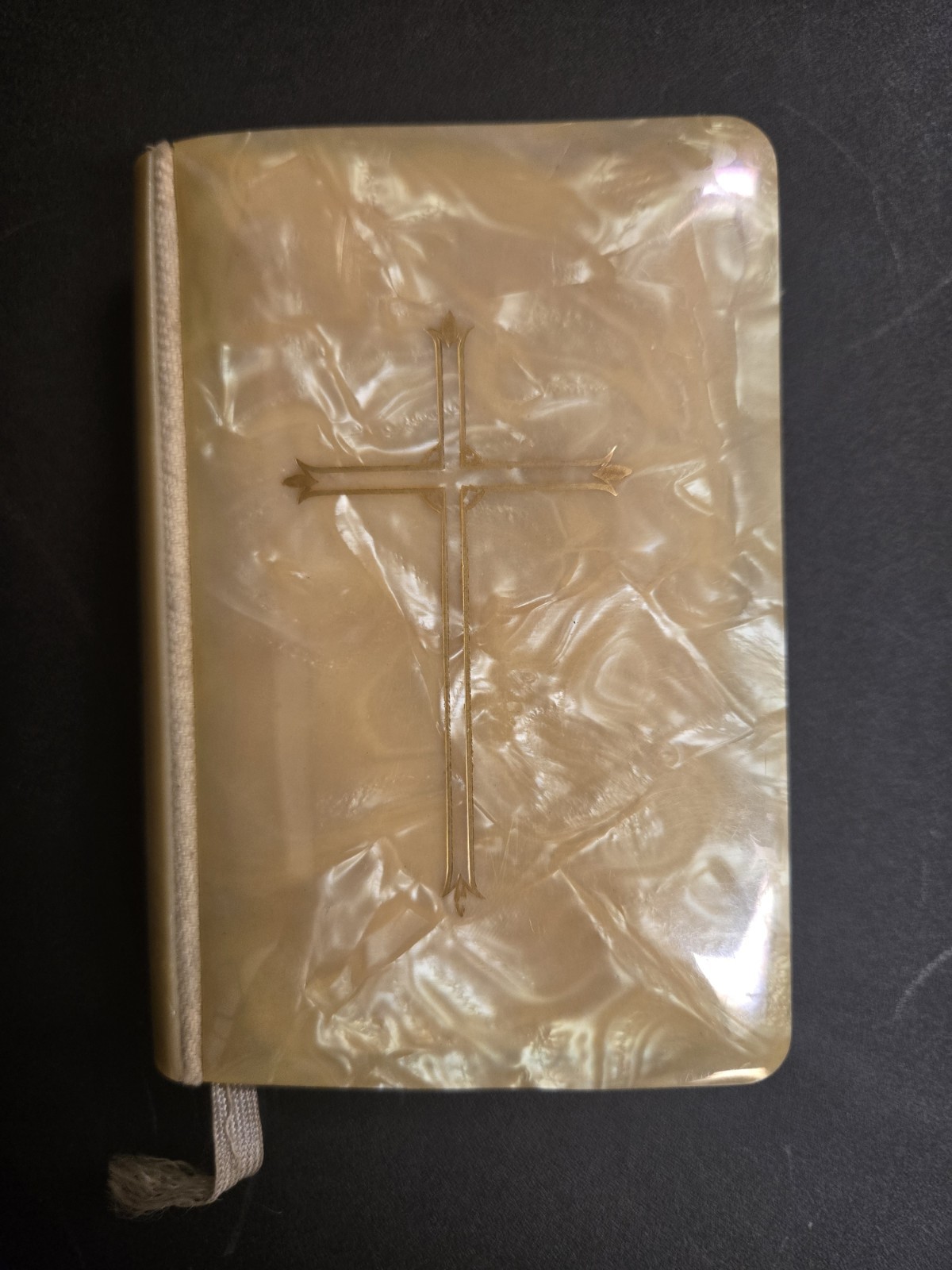 Vintage Manual of Catholic Devotions Prayer Book - Celluloid Pearl Plastic Cover