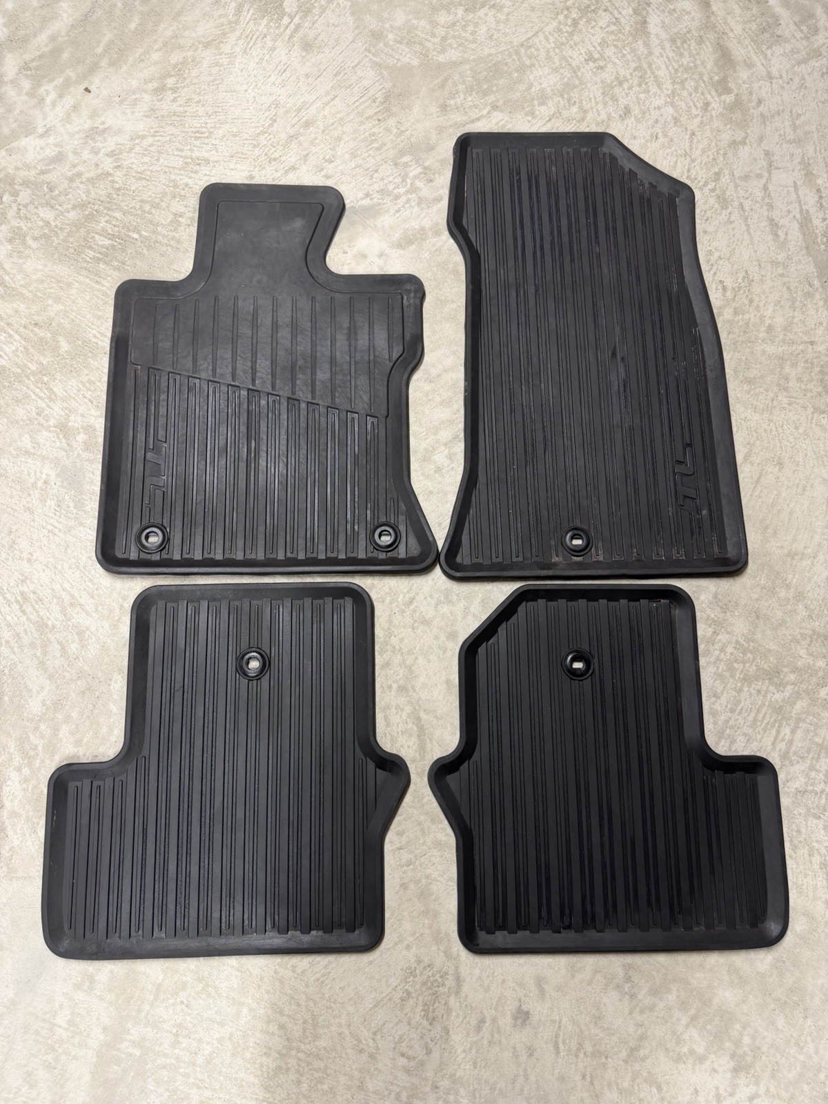 🔥09-14  ACURA TL OEM Black Rubber Floor Trunk Mats Set All Weather Season AWD
