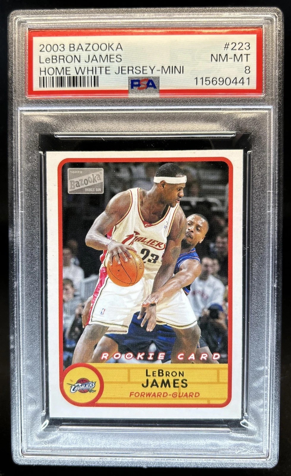 2003-04 Topps Bazooka LeBron James RC Mini #223b Cavaliers PSA 8 NM-Mint