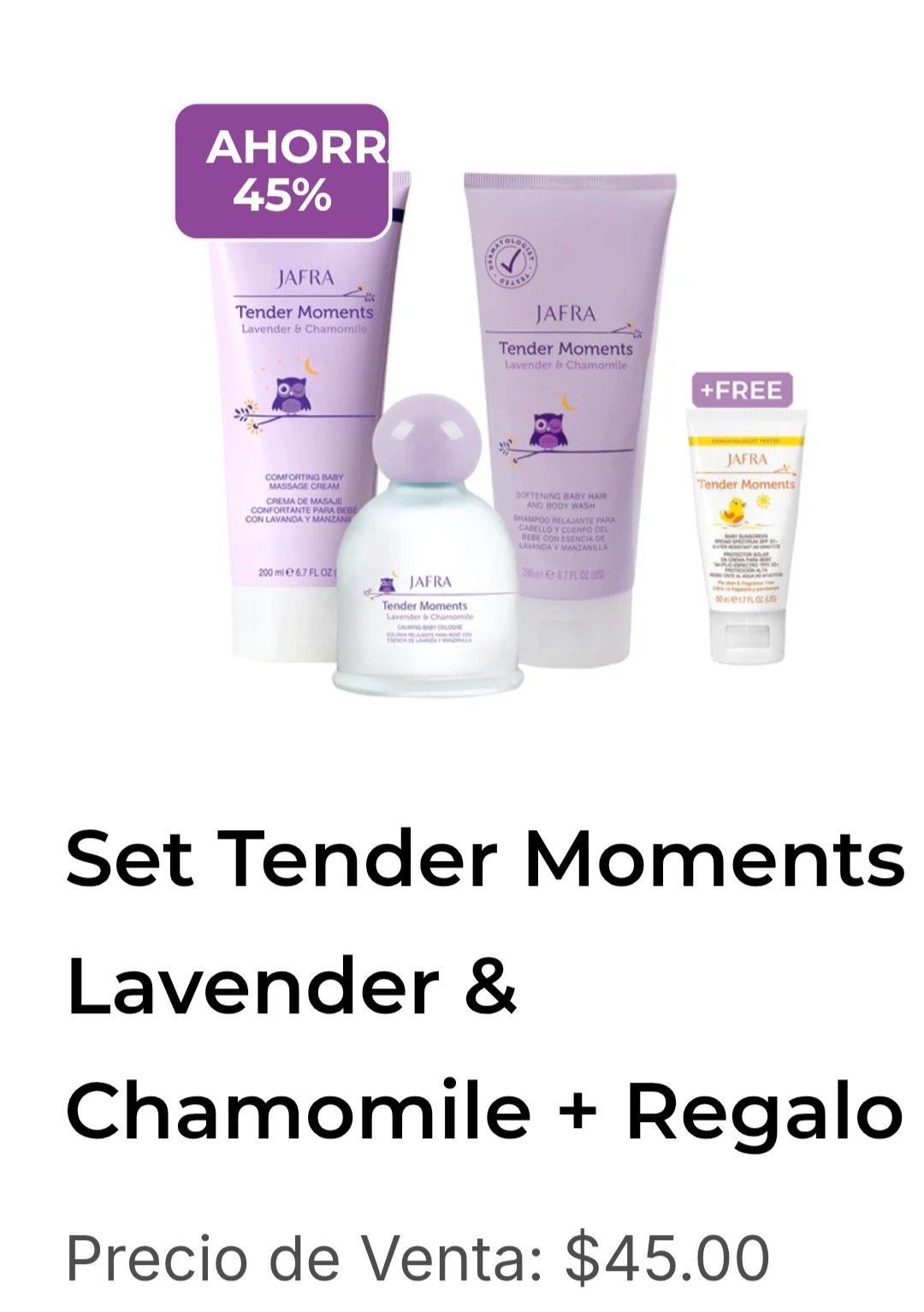 JAFRA Tender Moments Lavender & Chamomile Baby Skincare Set Care