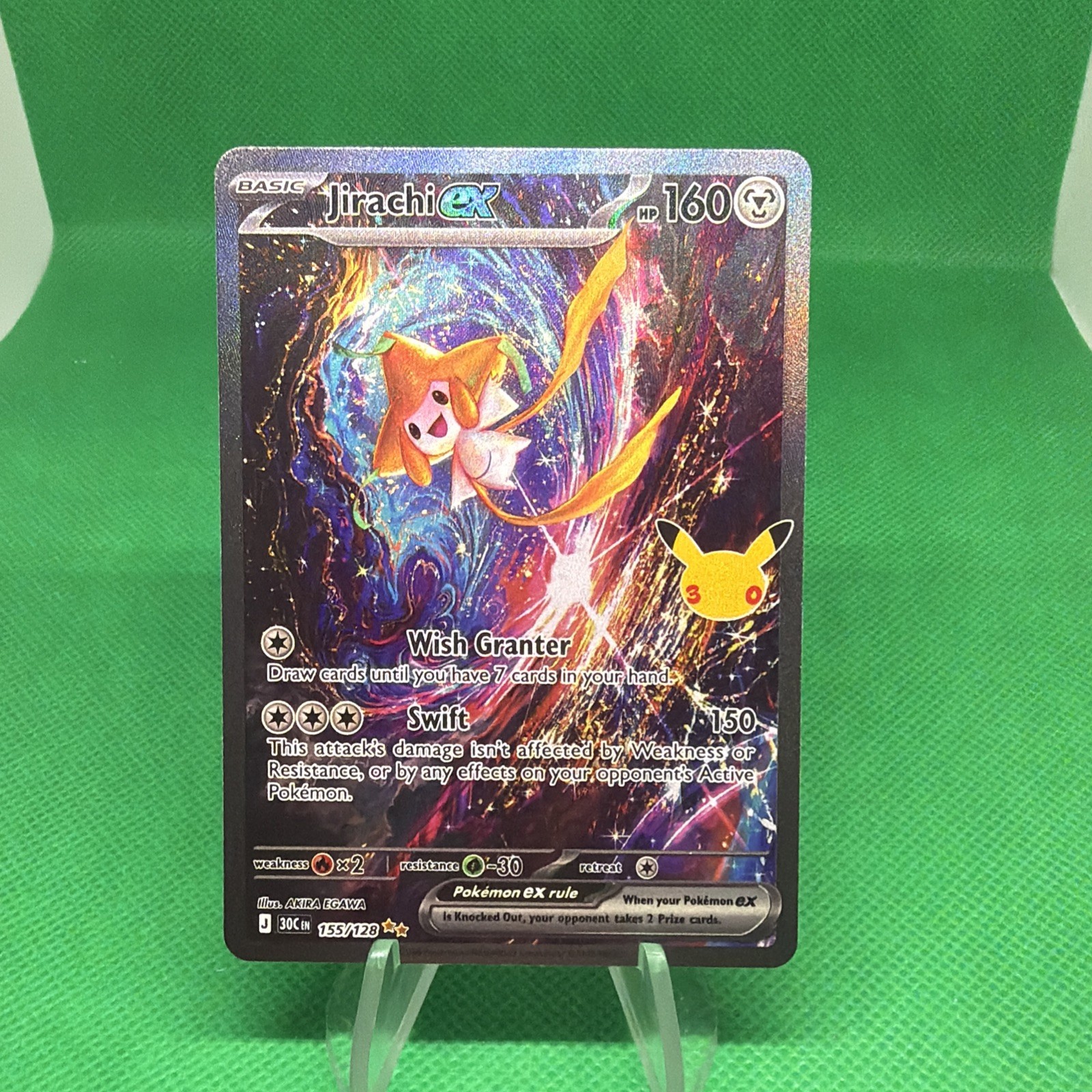 Pokemon TCG Jirachi ex SIR 155/128 30th Celebration English NM IN HAND