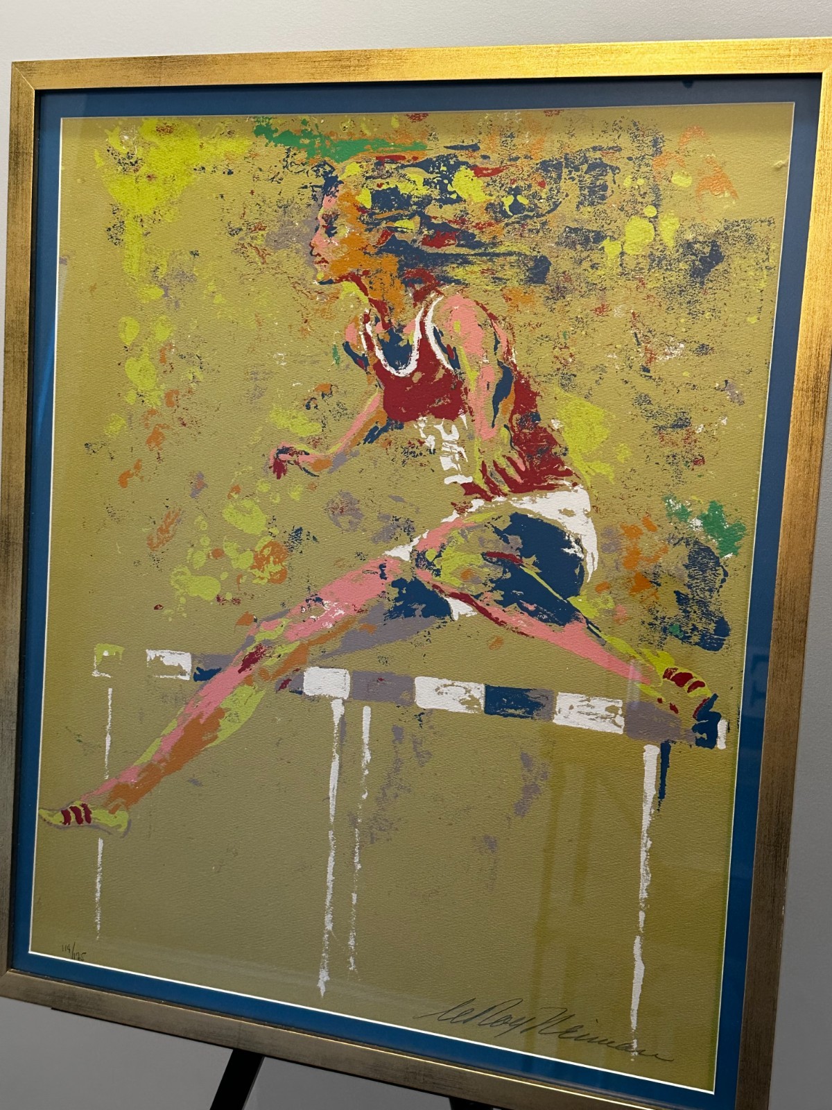 LeRoy Neiman Olympic Hurdler Signed Numbered Serigraph 114/175 Framed