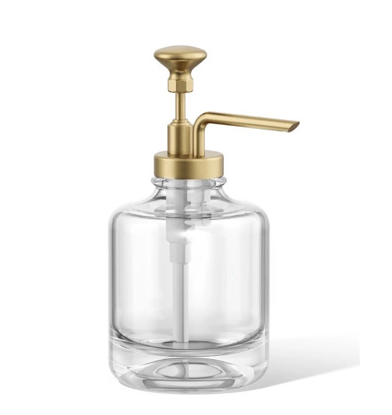 Kohler Artifacts 98630-2MB Soap Dispenser Glass Brushed Moderne Brass Kohler Artifacts 98630-2MB Soap Dispenser Glass Brushed Moderne Brass
