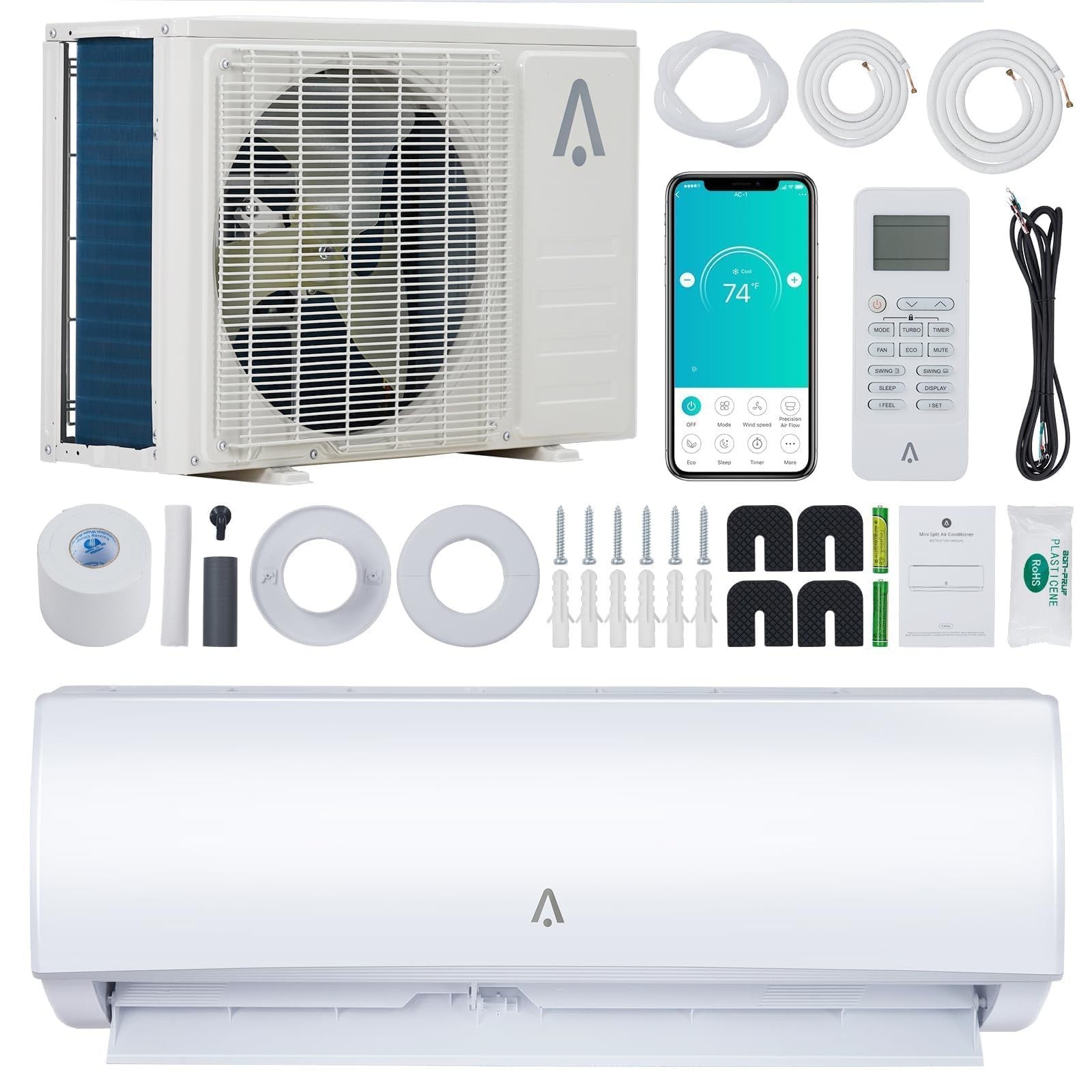 Garvee 9000 BTU Ductless AC Mini Split Air Conditioner & Heat Pump 19 SEER2 115V