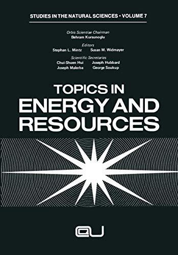 Topics in Energy and Resources                                                 