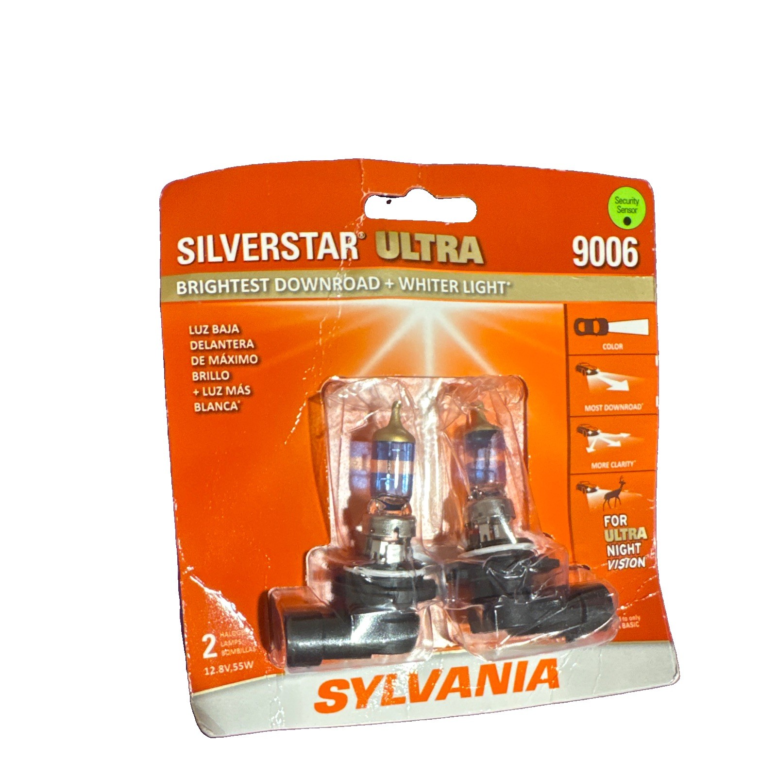Two-pack of Sylvania 9006 SilverStar Ultra White Halogen