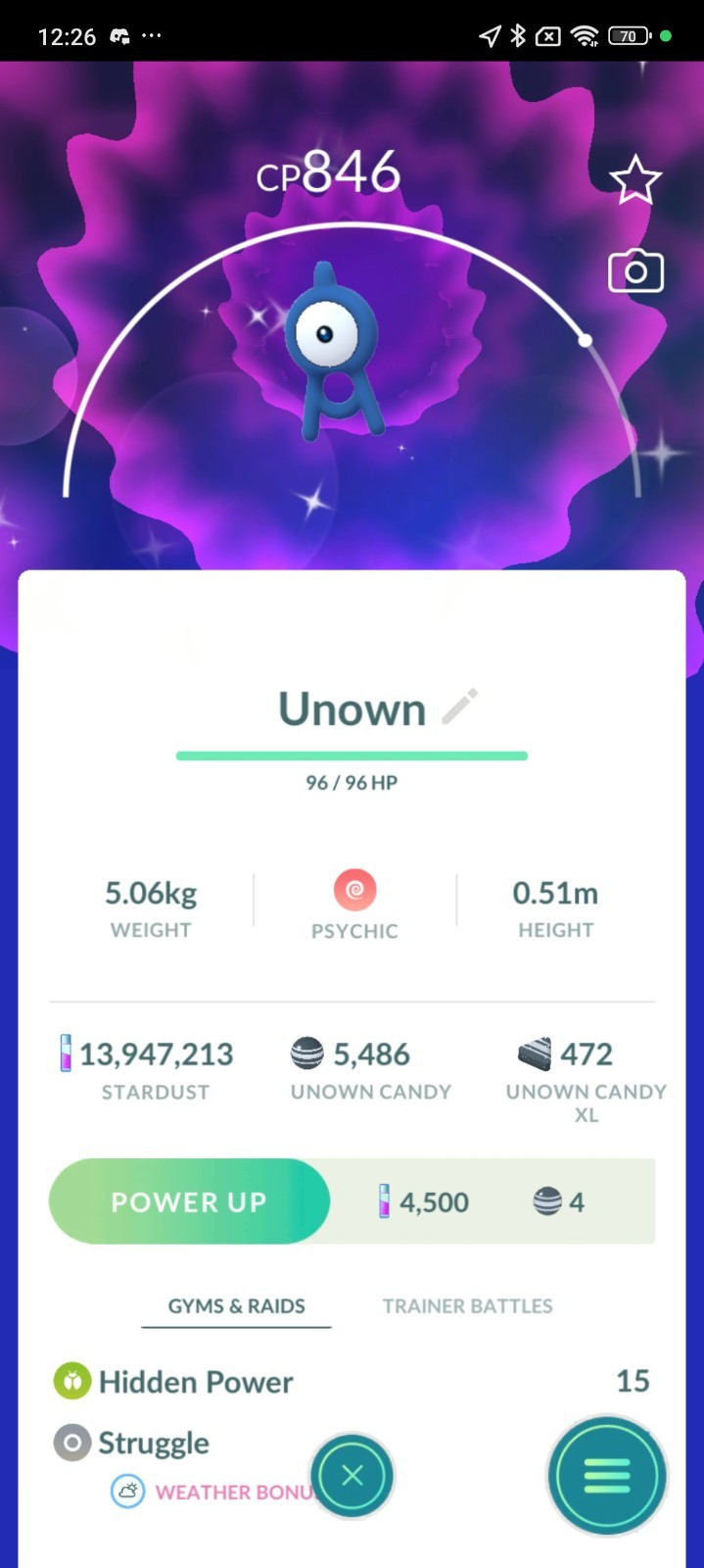 Shiny Unown all letters A-Z--? 20k stardust (reg) instant delivery✨Pokemon Go✨