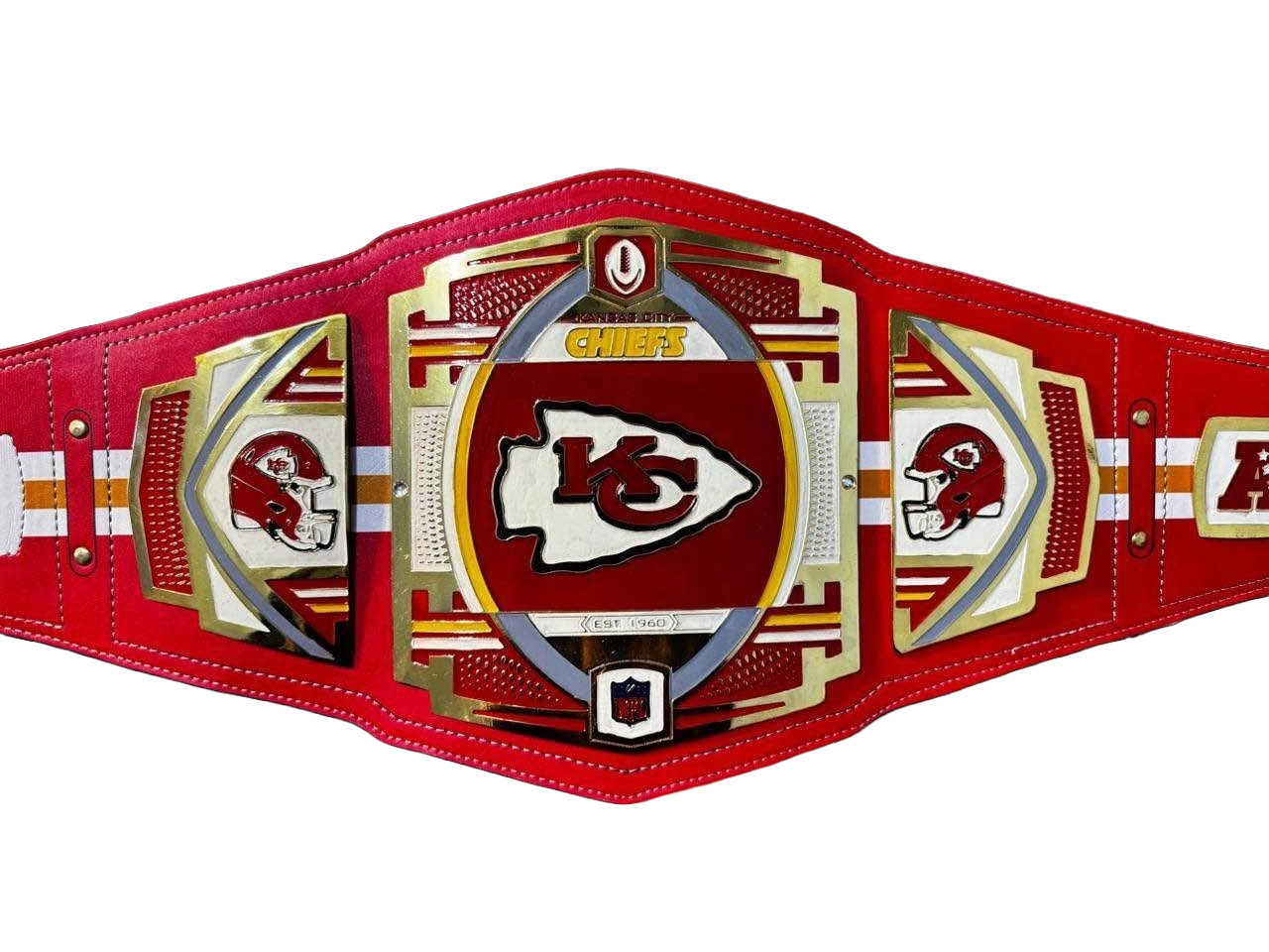 Kansas City Chiefs NFL Super Bowl Championship Belt 2mm Brass Leather Replica