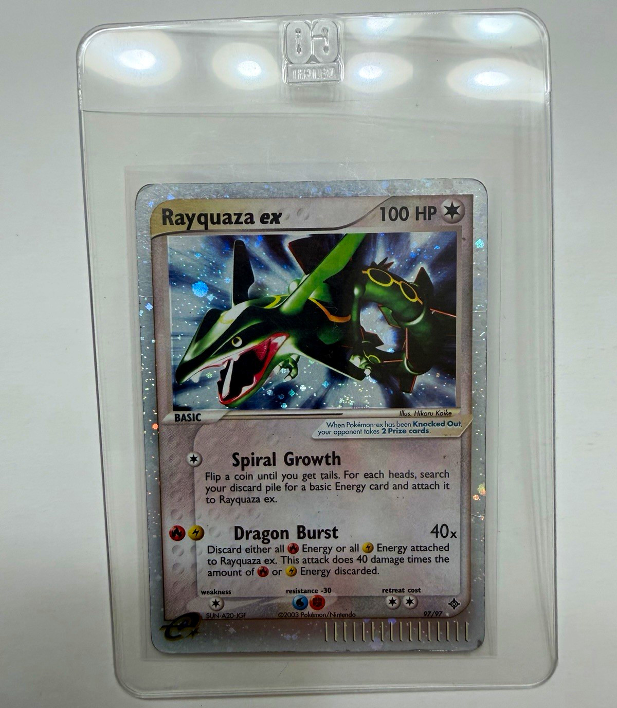 Rayquaza ex 97/97 EX Dragon Holo Ultra Rare English Basic 2003