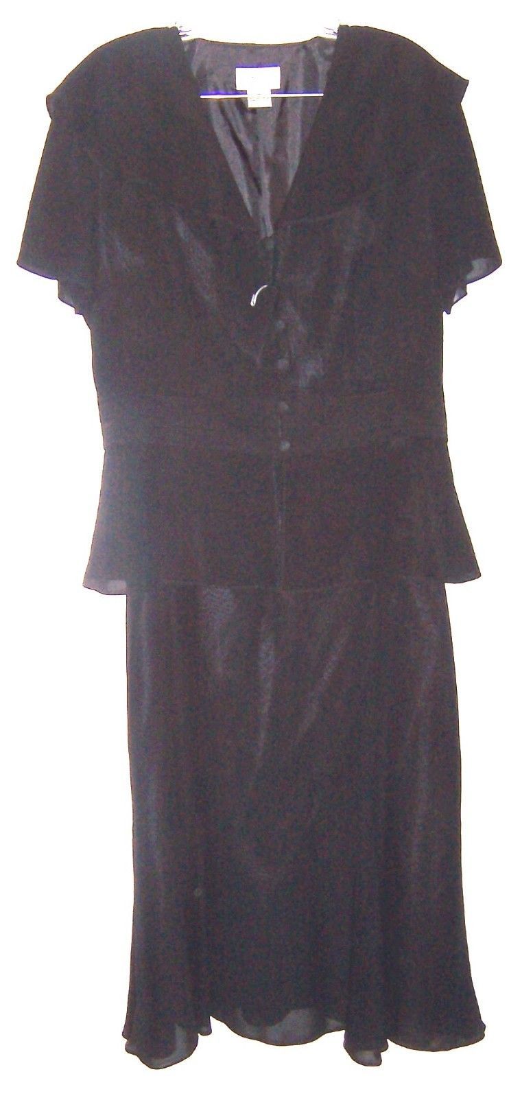 D.W. Studio Black Polyester Dressy Skirt Set Size 10 NWT$70