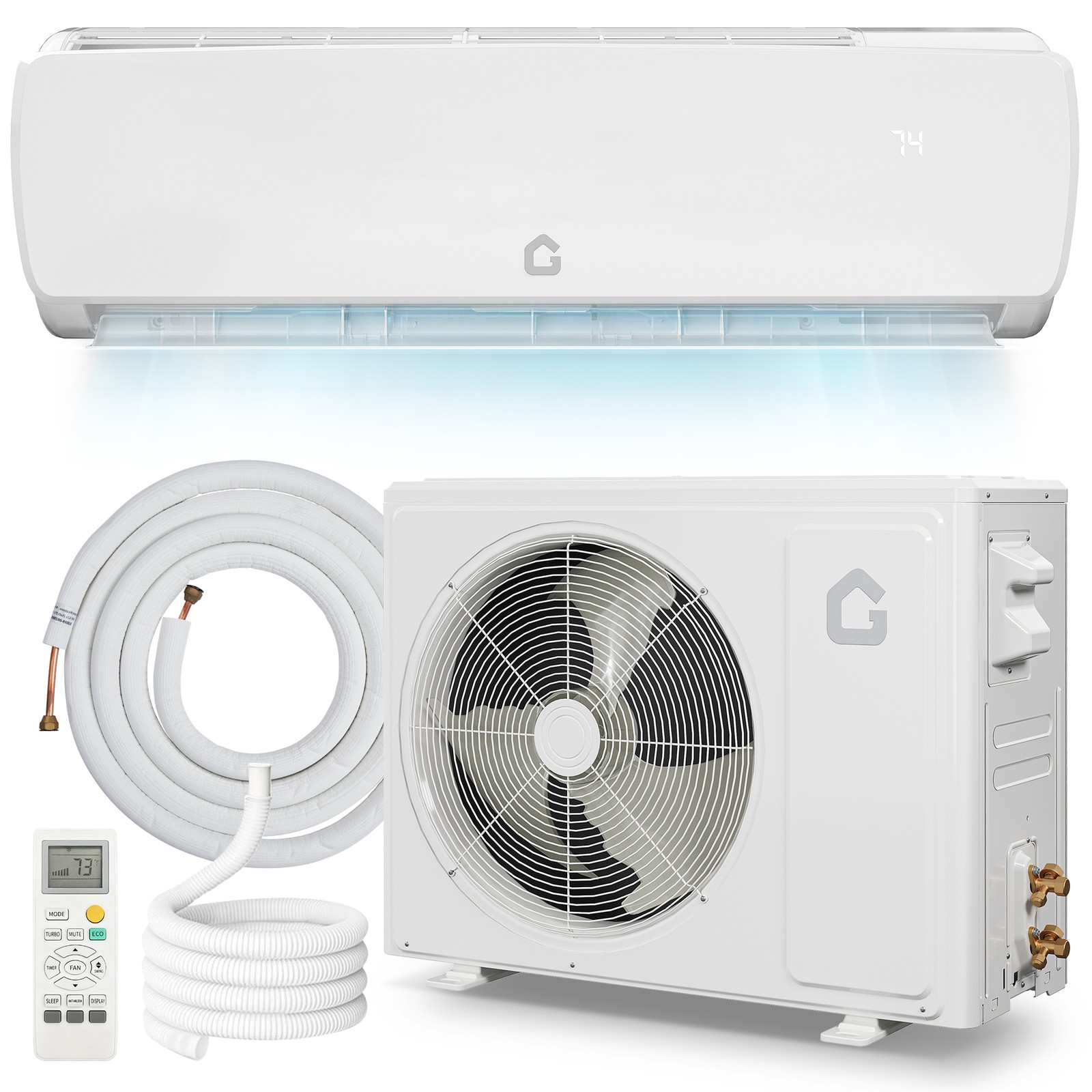 18000 BTU 19 SEER Ductless Mini Split Air Conditioner & Heat Pump 6 Modes Quiet