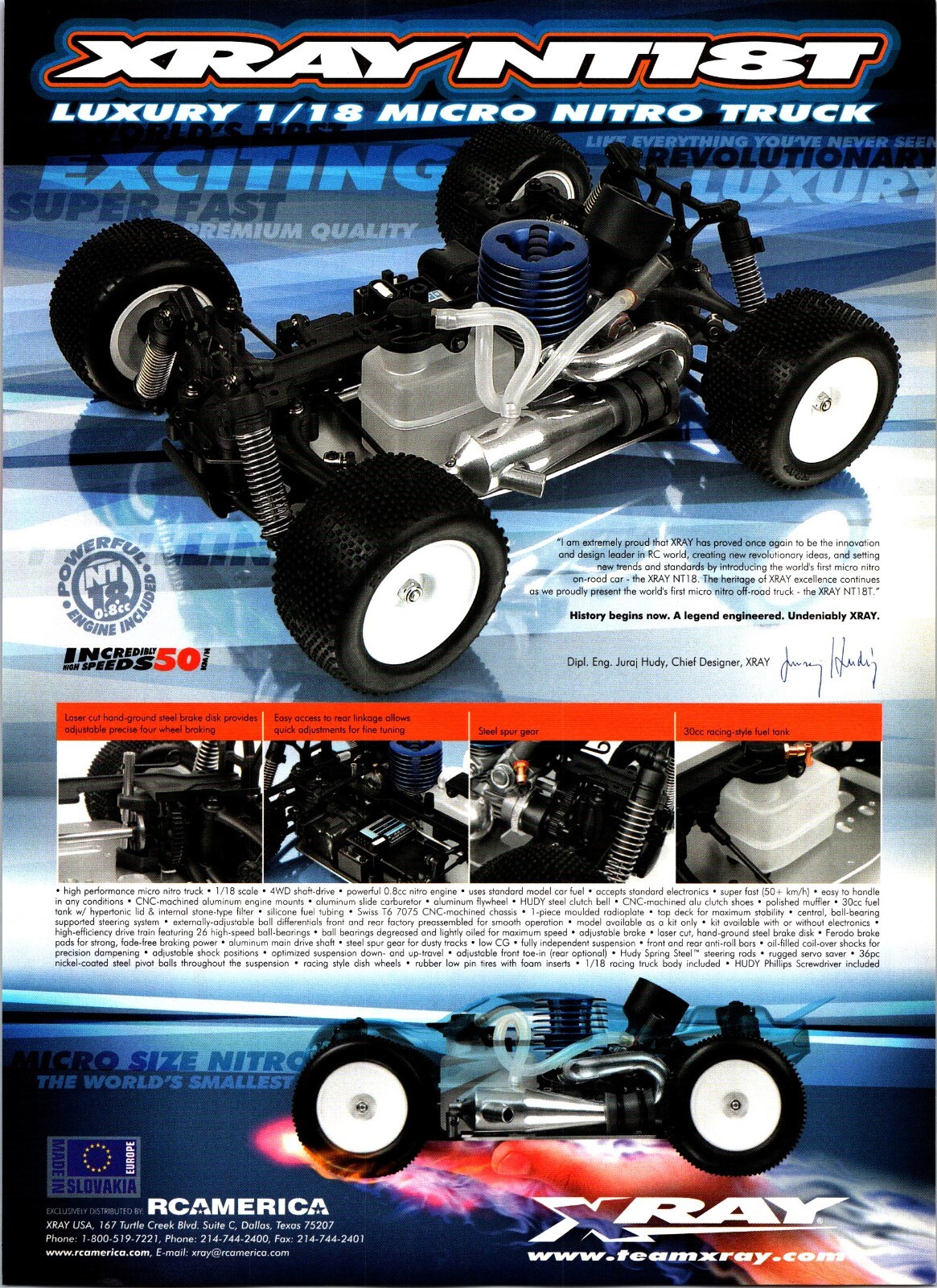XRay NT18T RC Micro 1/18 Nitro Truck Print Ad Wall Decor RCAmerica Slovakia