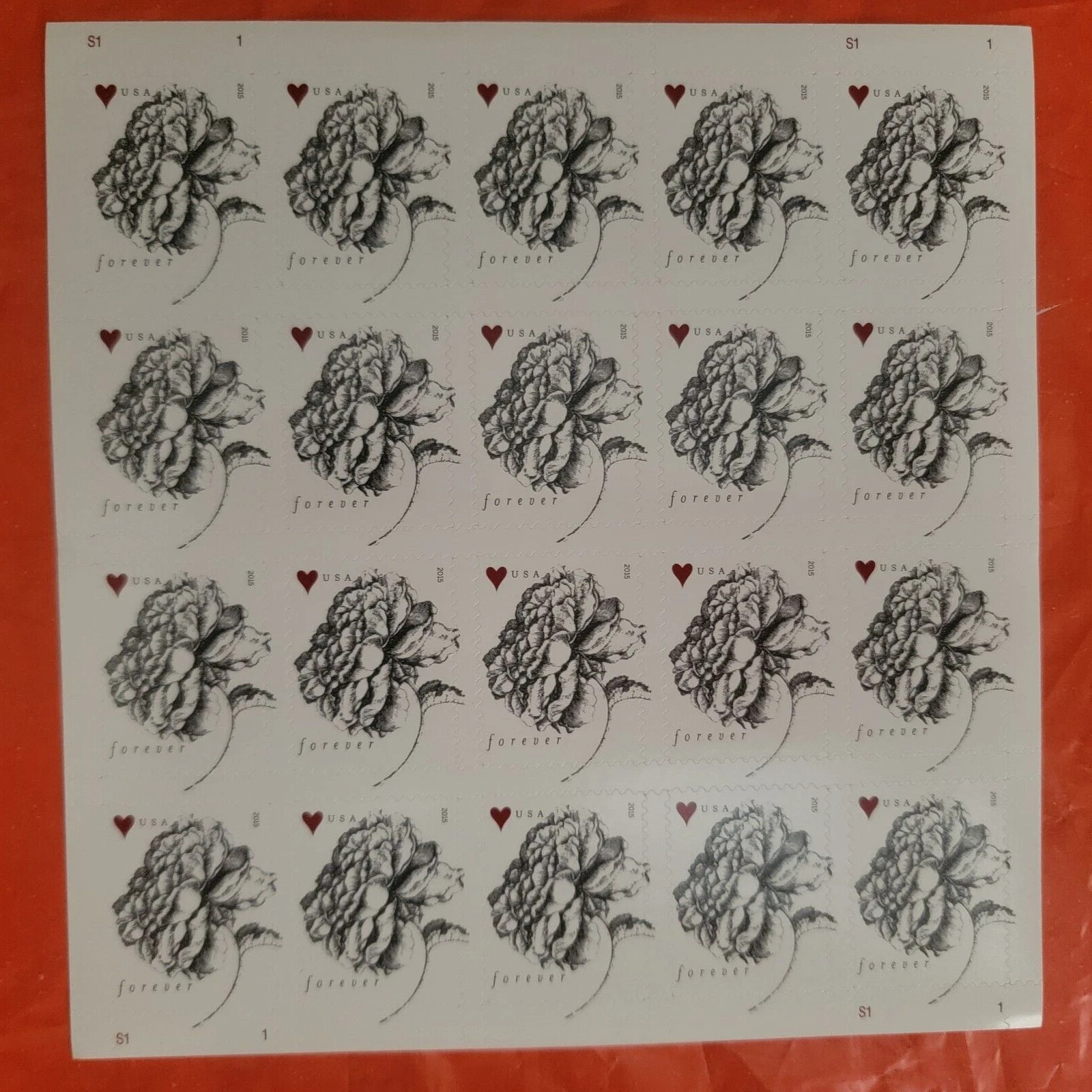 2015 Vintage Rose Pattern 100-stamp Wedding Stamp Creative stamp collectibles