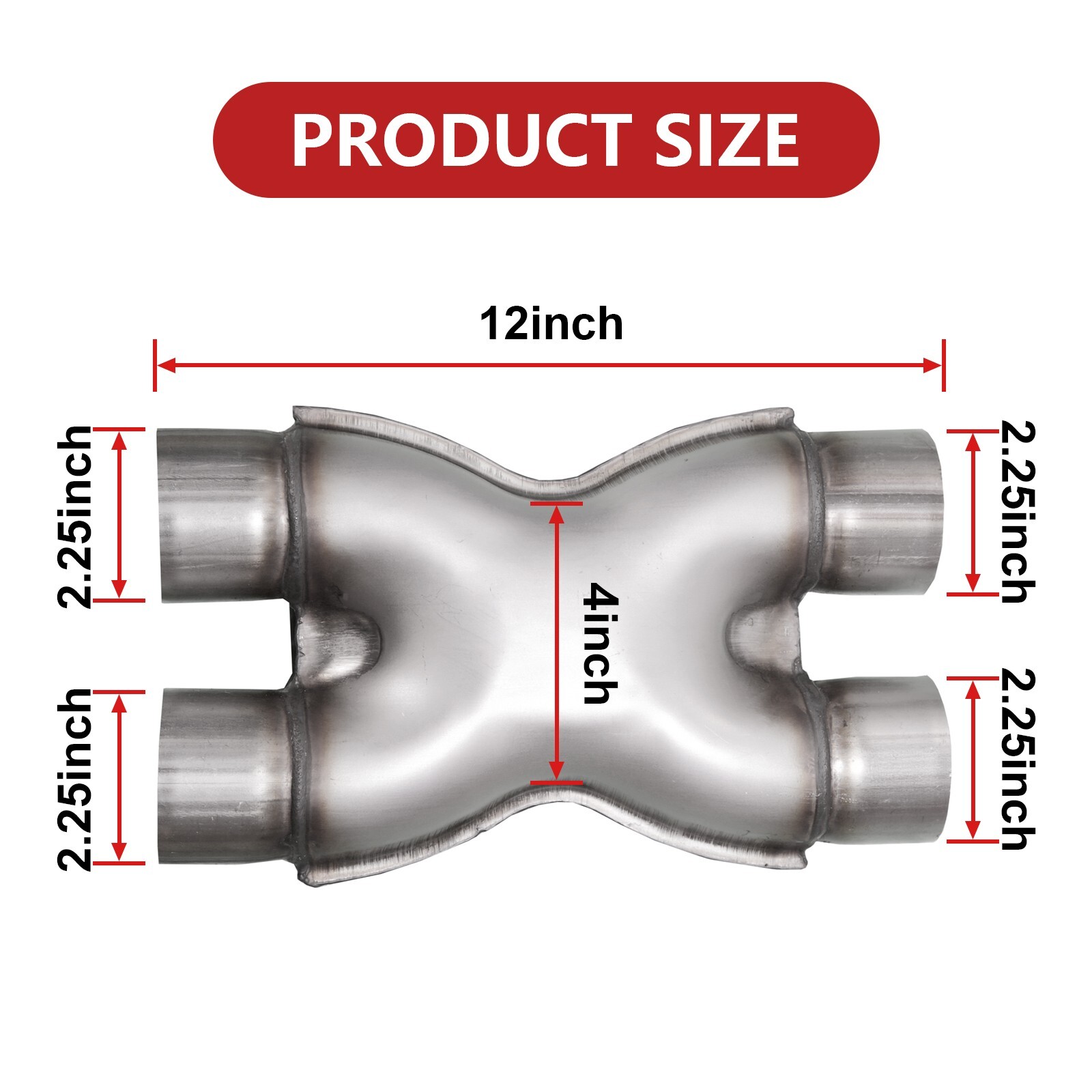 Exhaust X Pipe 2.25 Inch Inlet,Stainless Steel Universal X Pipe 2.25 Exhaust X Pipe 2.25 Inch Inlet,Stainless Steel Universal X Pipe 2.25