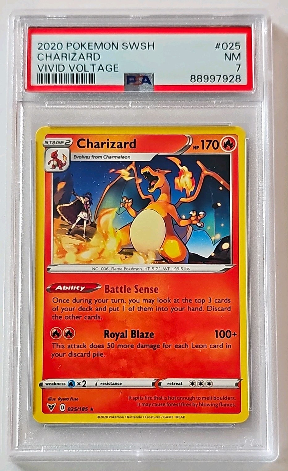 Pokemon 2020 SWSH Vivid Voltage Charizard 025/185 PSA 7 Cert 88997928