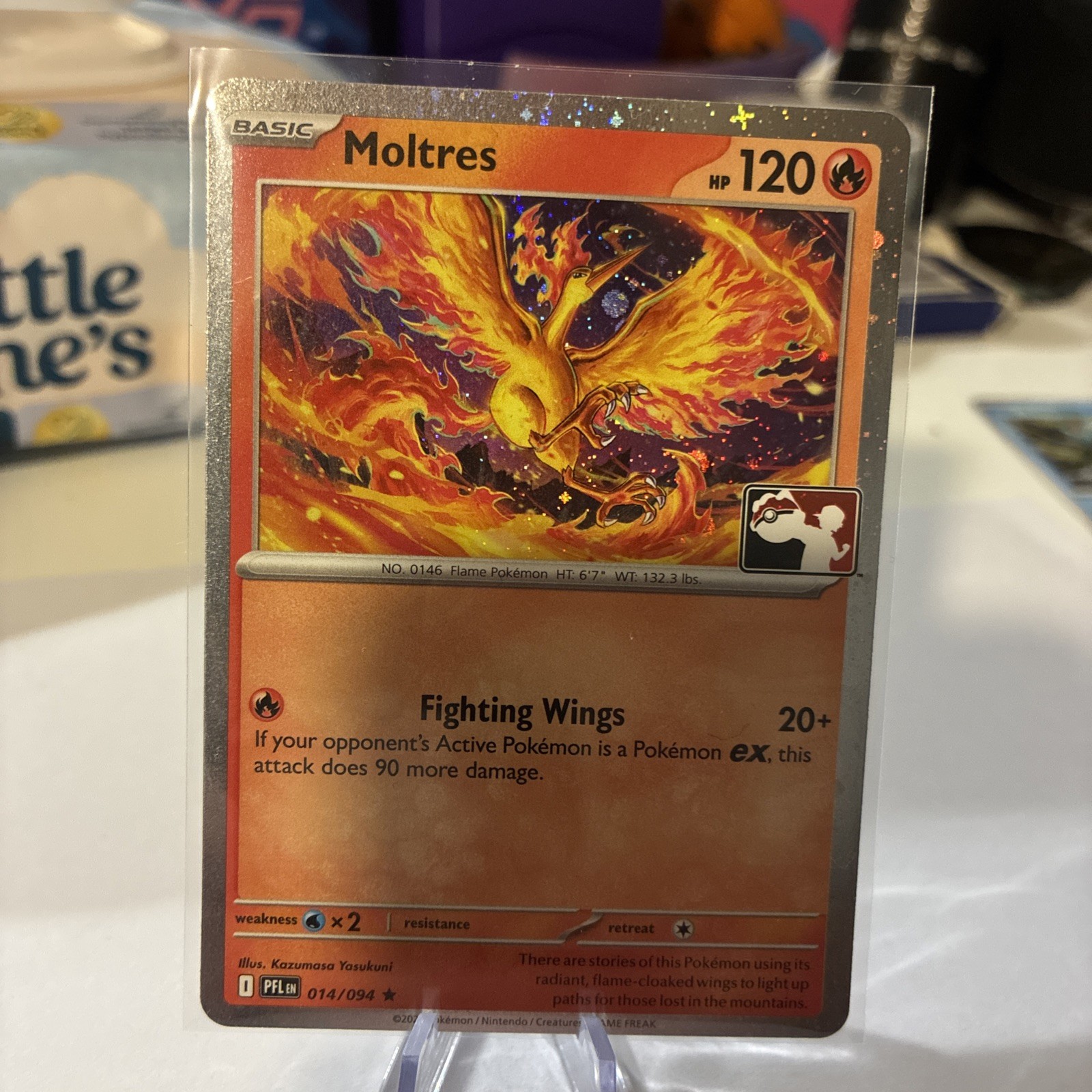 Pokémon TCG - Moltres 014/094 Play Stamped Prize Pack Series 9 Cosmos Holo