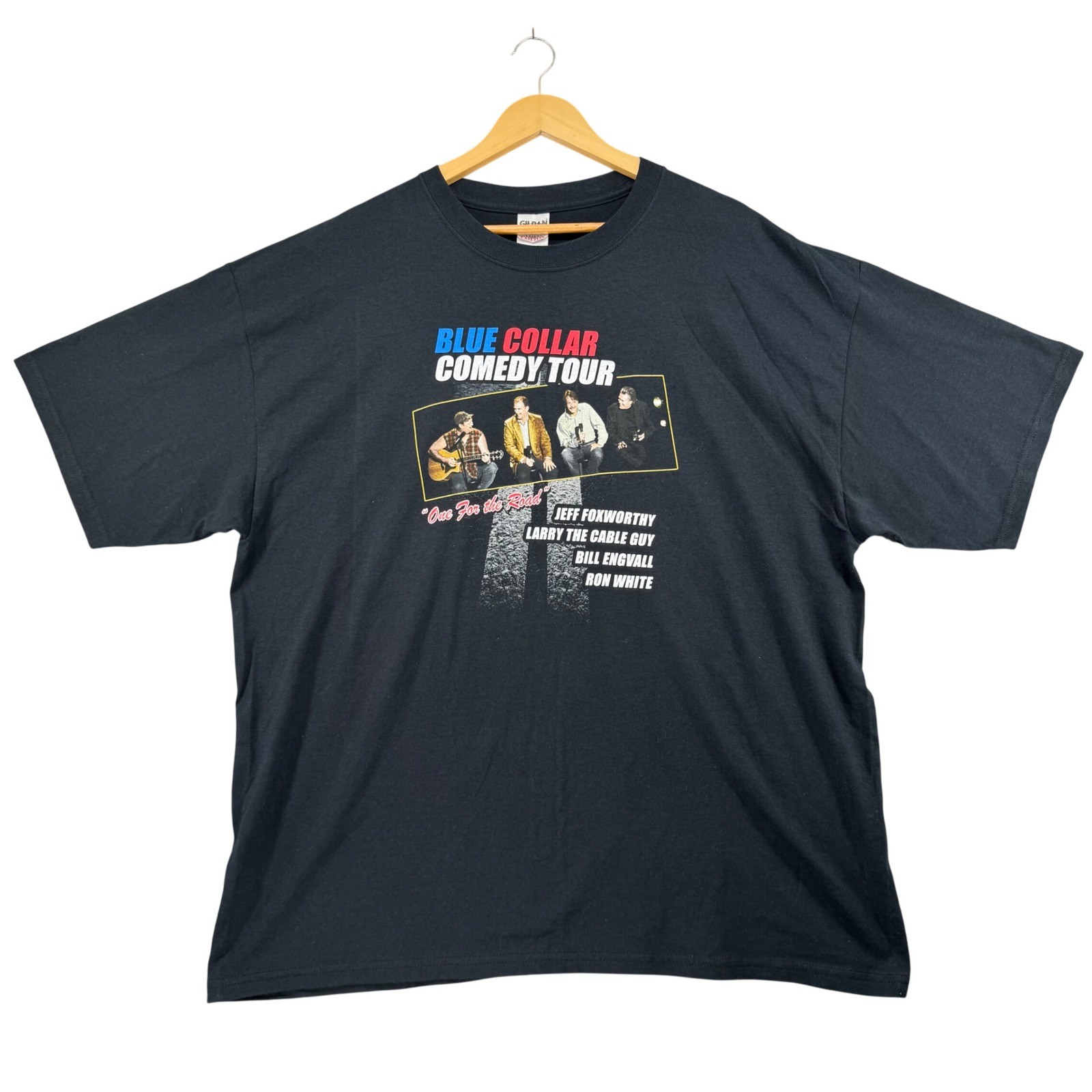 Vintage Y2K Blue Collar Comedy Tour T-Shirt Mens 2XL Black 2006 Larry The Cable
