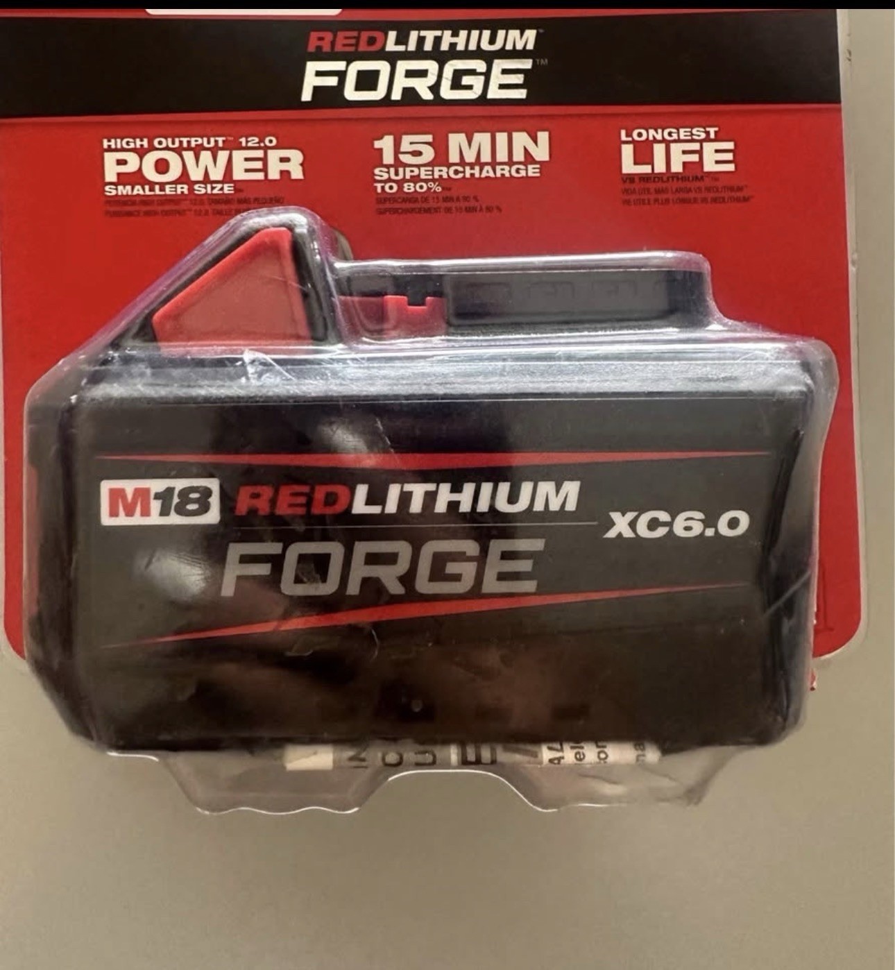 Milwaukee M18 FORGE XC6.0 6Ah Battery 48-11-1861 HIGH OUTPUT 12.0 NEW
