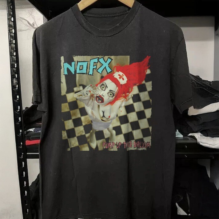NOFX Pump Up The Valuum Album 2000 Black Tee California Punk Rock