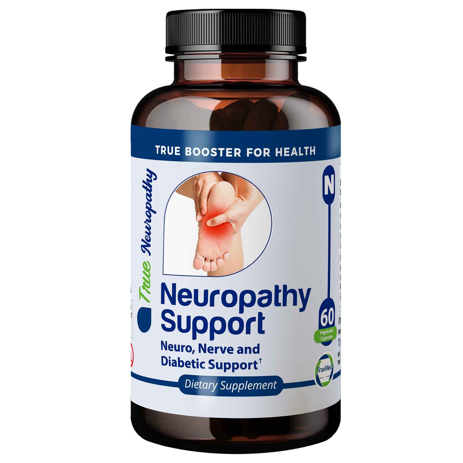 TrueMed Neuropathy Support Nerve, Foot Pain Vitamin D3, Supplement 60 Capsules TrueMed Neuropathy Support Nerve, Foot Pain Vitamin D3, Supplement 60 Capsules