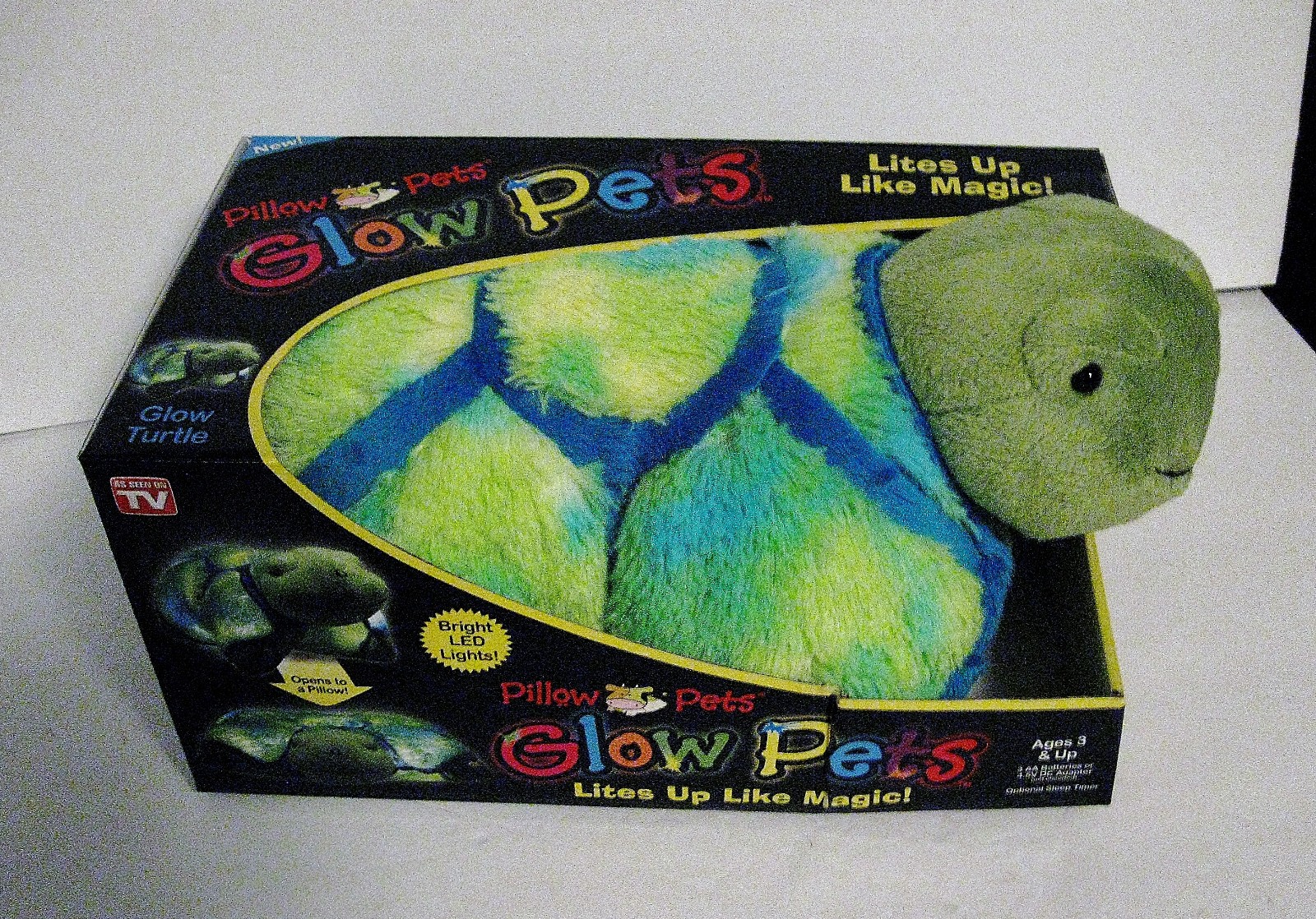 Pillow Pets Glow Pets Turtle Plush Pillow Bright LED Lights Large 12\