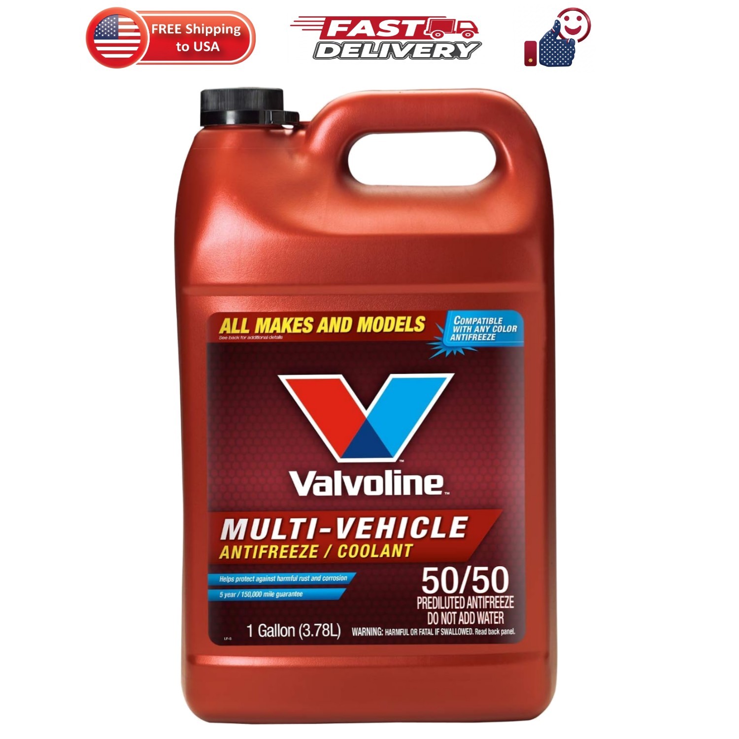 Multi-Vehicle 50/50 Ready-to-Use Antifreeze Coolant 1 Gallon Multi-Vehicle 50/50 Ready-to-Use Antifreeze Coolant 1 Gallon