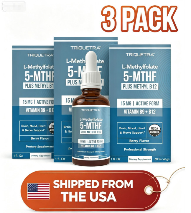 3 bottles 5-MTHF L-Methylfolate Plus Methyl B12 15 MG Active Formula B9