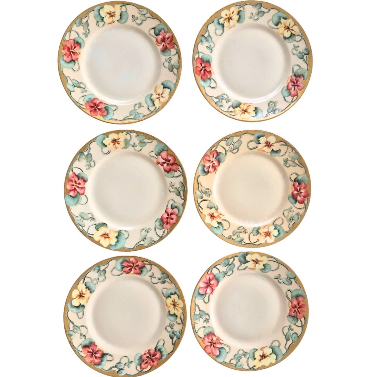 Antique Limoges France Dessert Salad Plates Set of 6 Hand Painted 1850 -1900 Antique Limoges France Dessert Salad Plates Set of 6 Hand Painted 1850 -1900