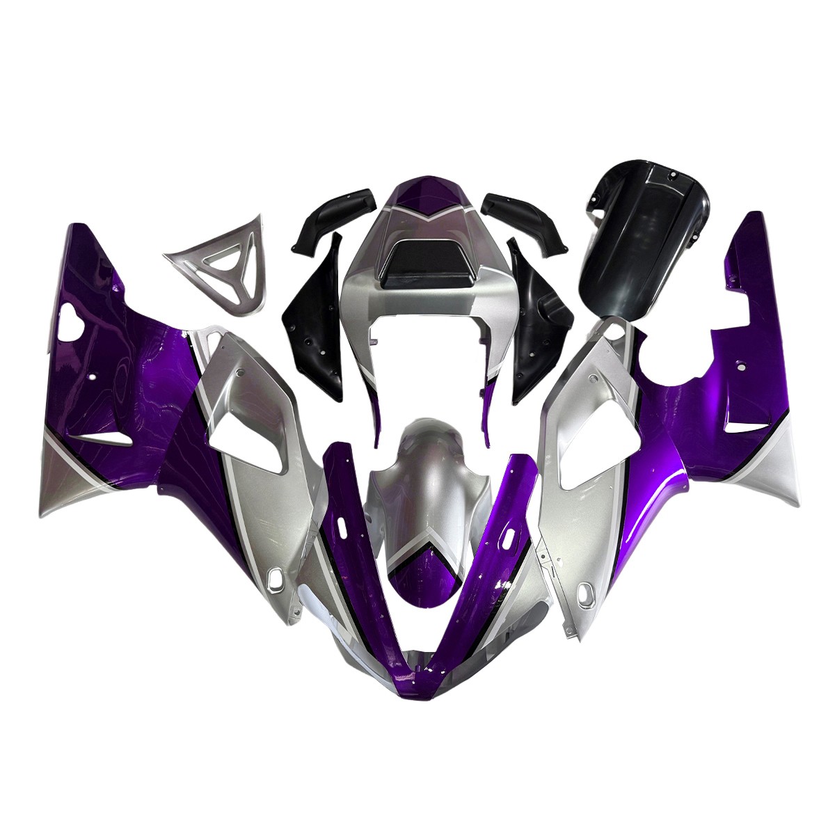 Full Bodywork Fairing Kit For Yamaha YZF R1 2000 2001 ABS Fairings Silver Purple