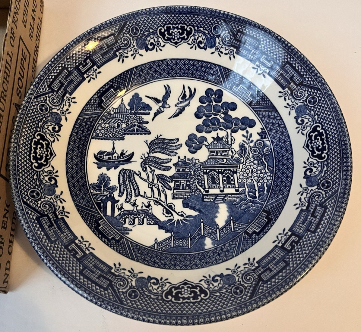 Vintage Churchill Of England Blue Willow Soup Bowl 7