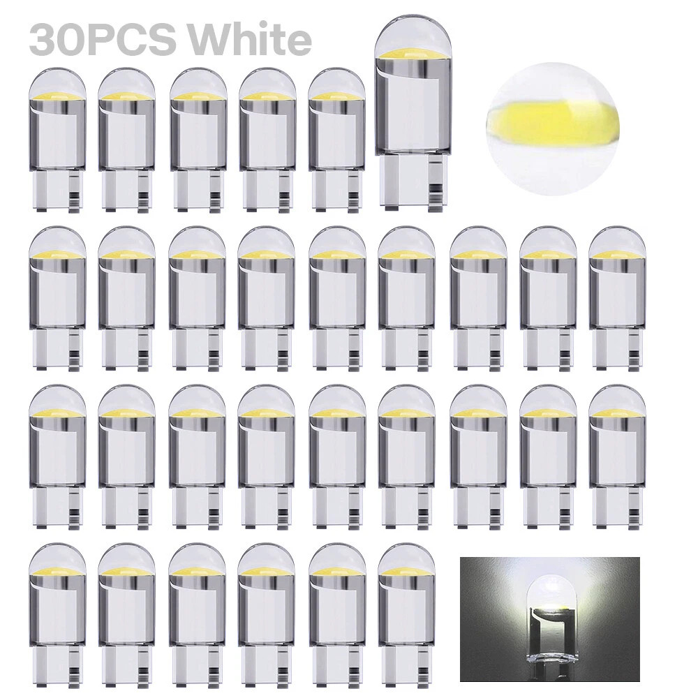 30× LED License Plate Interior Light Bulbs T10 194 168 W5W 2825 COB 6000K White