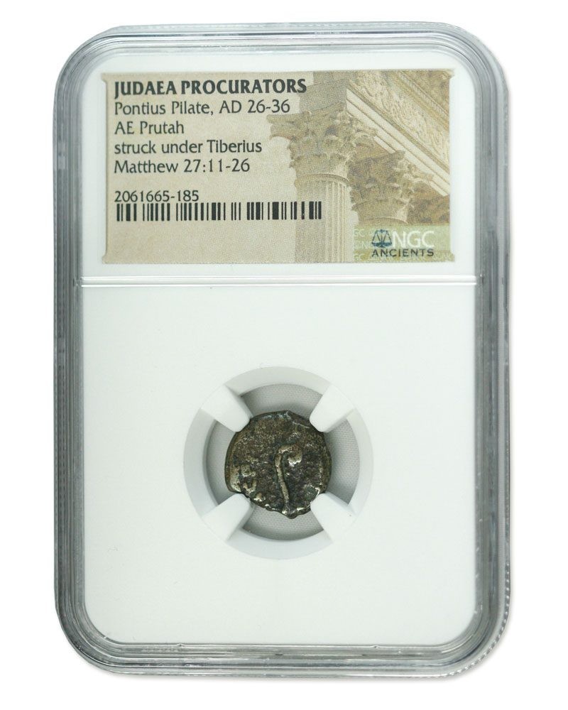 Judaea AE Prutah Pontius Pilate AD 26-36 NGC Certified Roman Coin