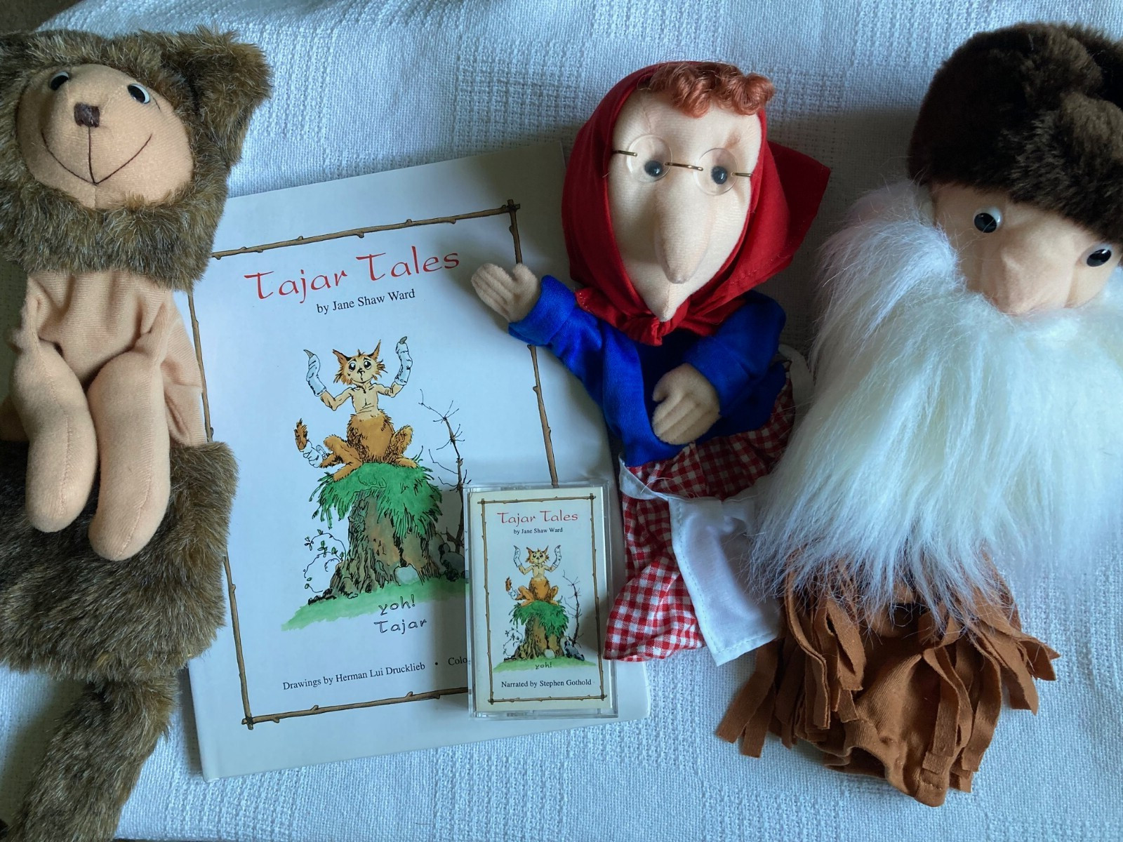 Vintage JANE SHAW WARD THE TAJAR TALES COLLECTION PUPPETS HC BOOK & JACKET TAPE