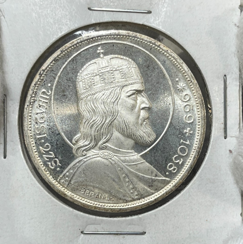 1938 HUNGARY MAGYAR 5 Pengo Silver Coin Excellent Condition High Value