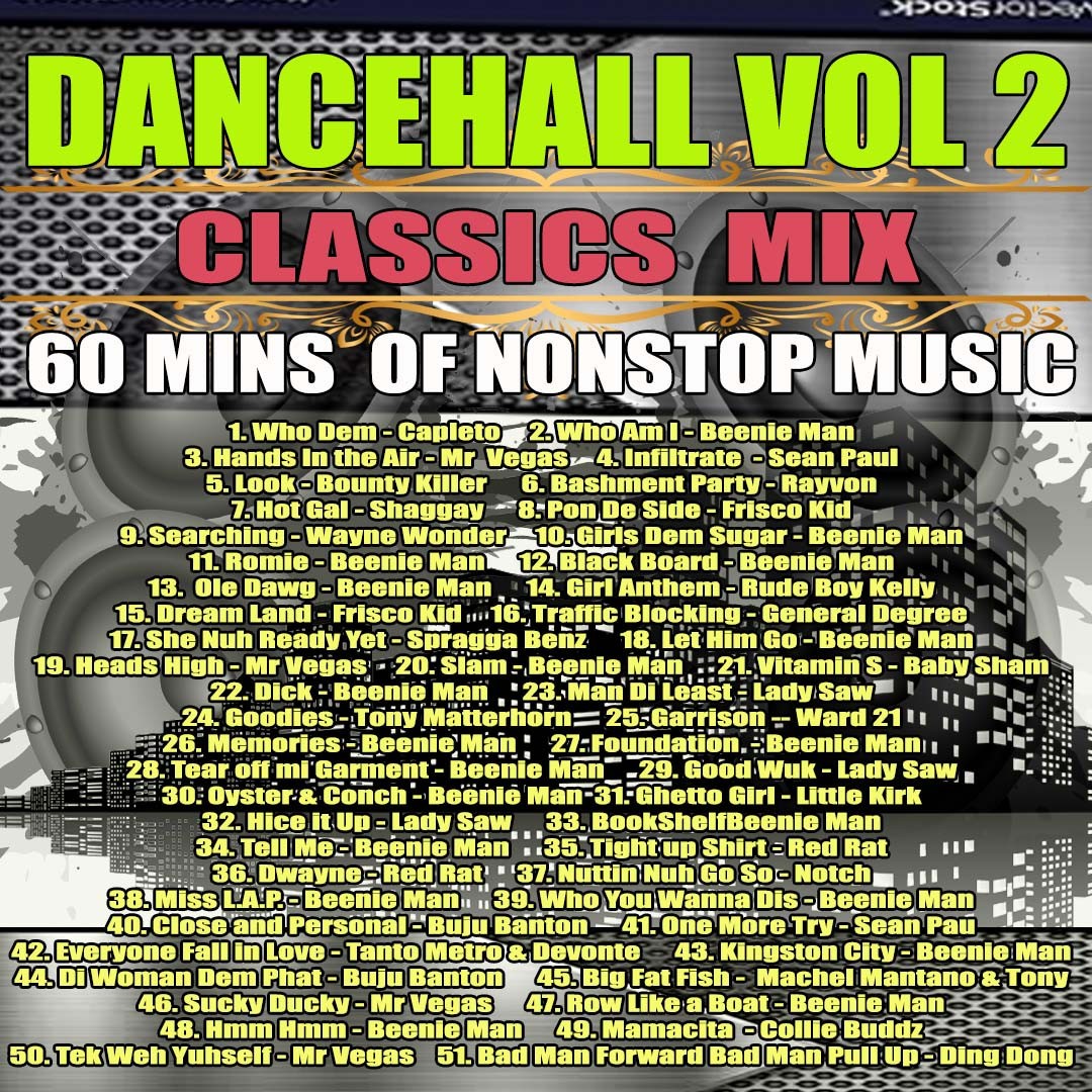 DANCEHALL REGGAE CLASSICS VOL 2 CD  NON STOP MUSIC VARIOUS ARTISTS FREESHIPPING