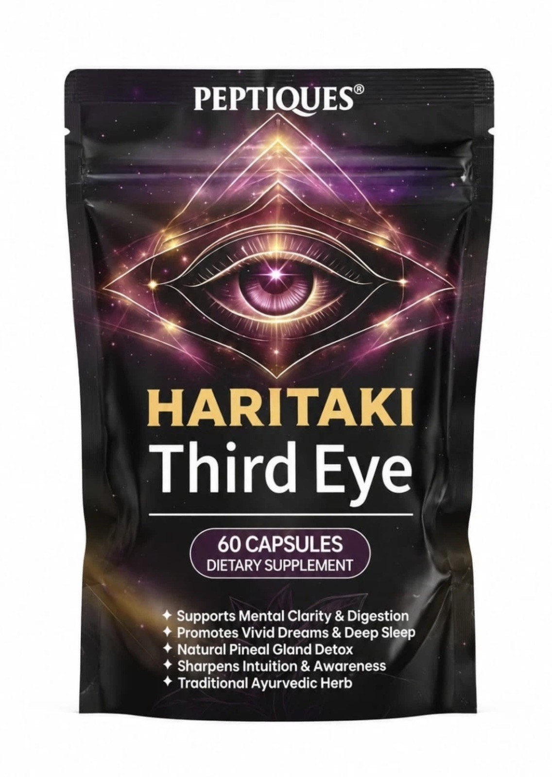 haritaki PEPTIQUES Third Eye Capsules – Terminalia Chebula Extract – Supports.