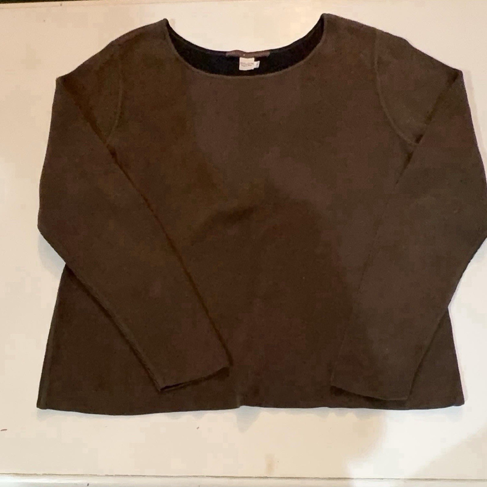 Peruvian Connection Brown Pima Cotton Sweater Textured Open Knit Women\'s XL