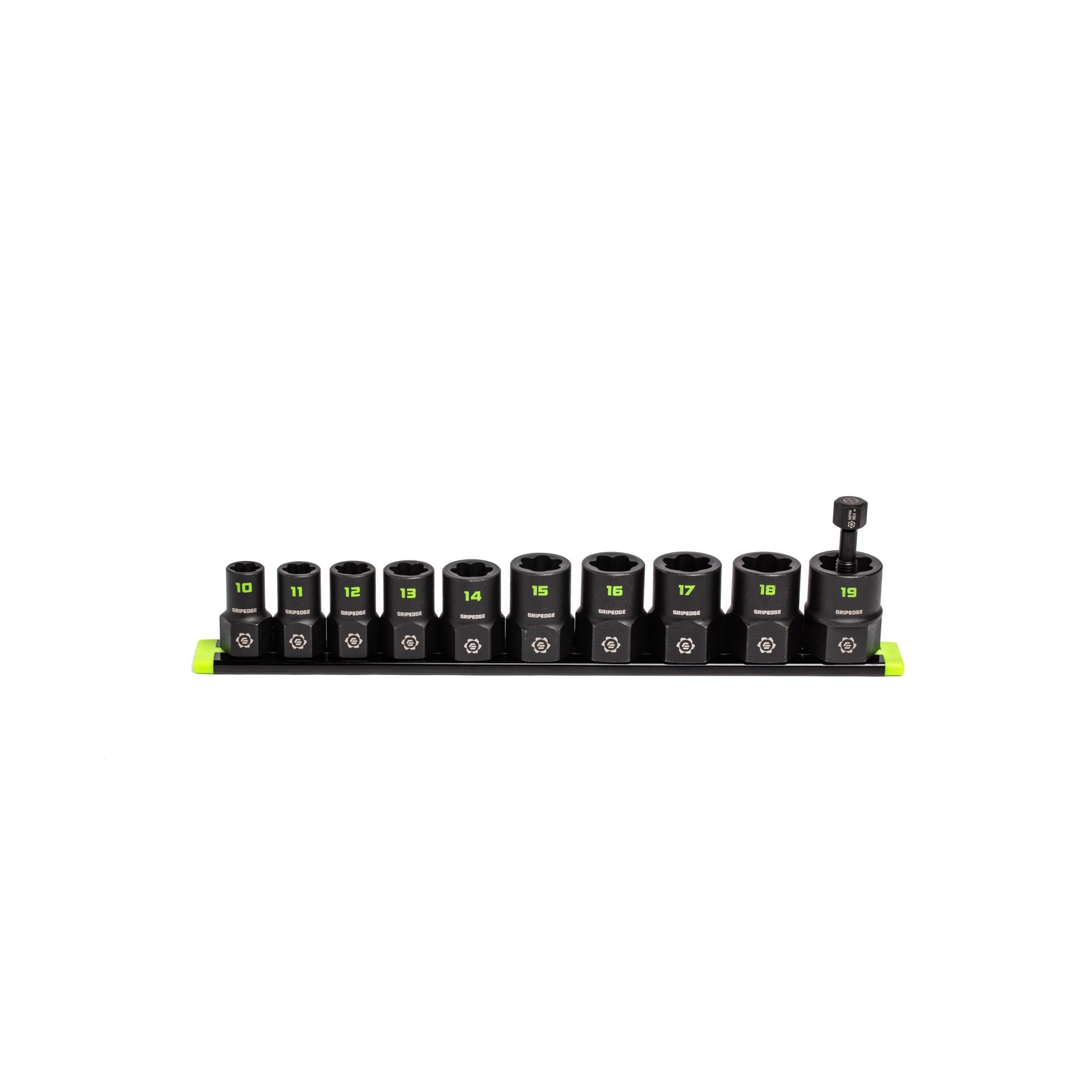GRIPEDGE Tools | 10-PC – 3/8'' Drive Metric RPT Socket Extractor Set | Siz